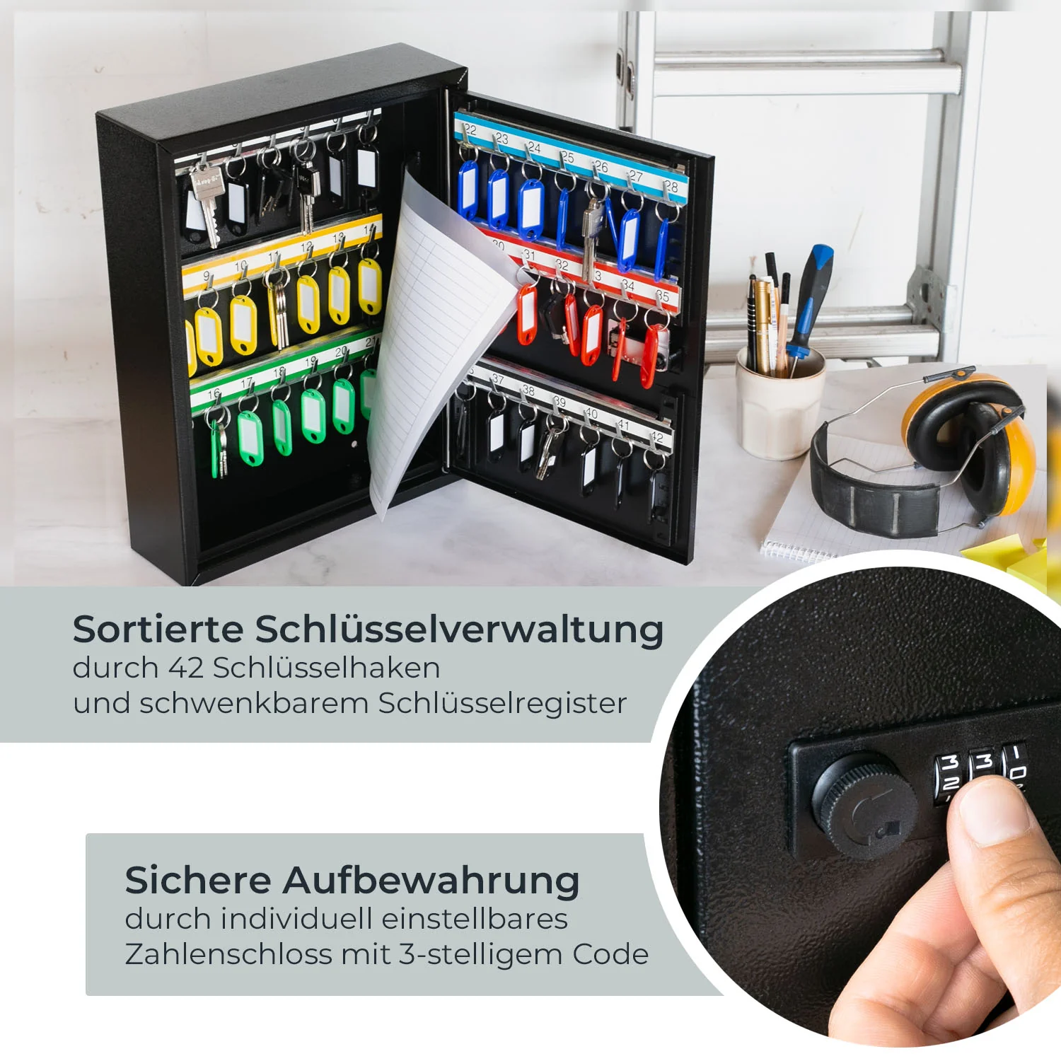 HMF 13600 Schlüsselschrank mit Zahlencode, Schlüsselkasten - Image 29