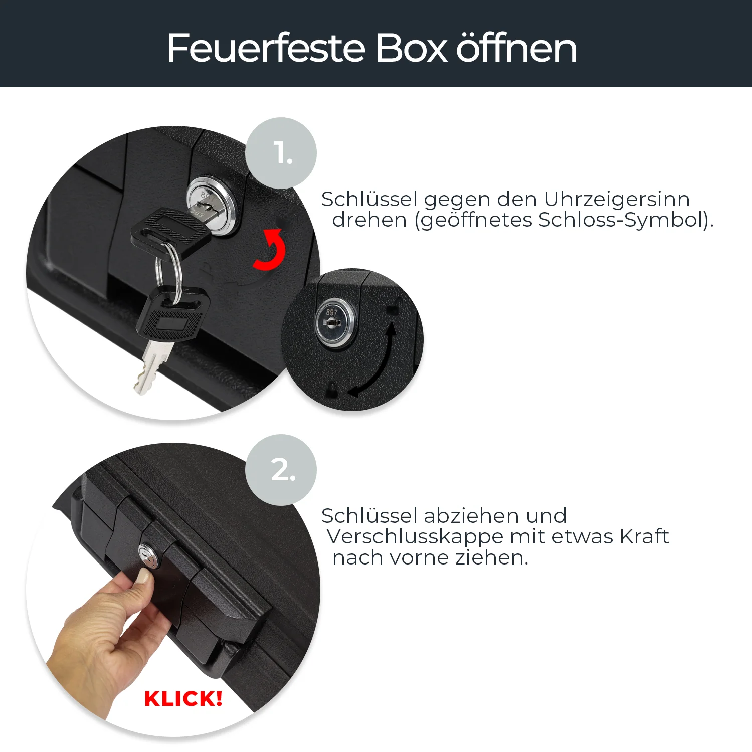 HMF 25042 Feuerfeste Wasserdichte Dokumentenbox | DIN A4 | Schwarz - Image 12