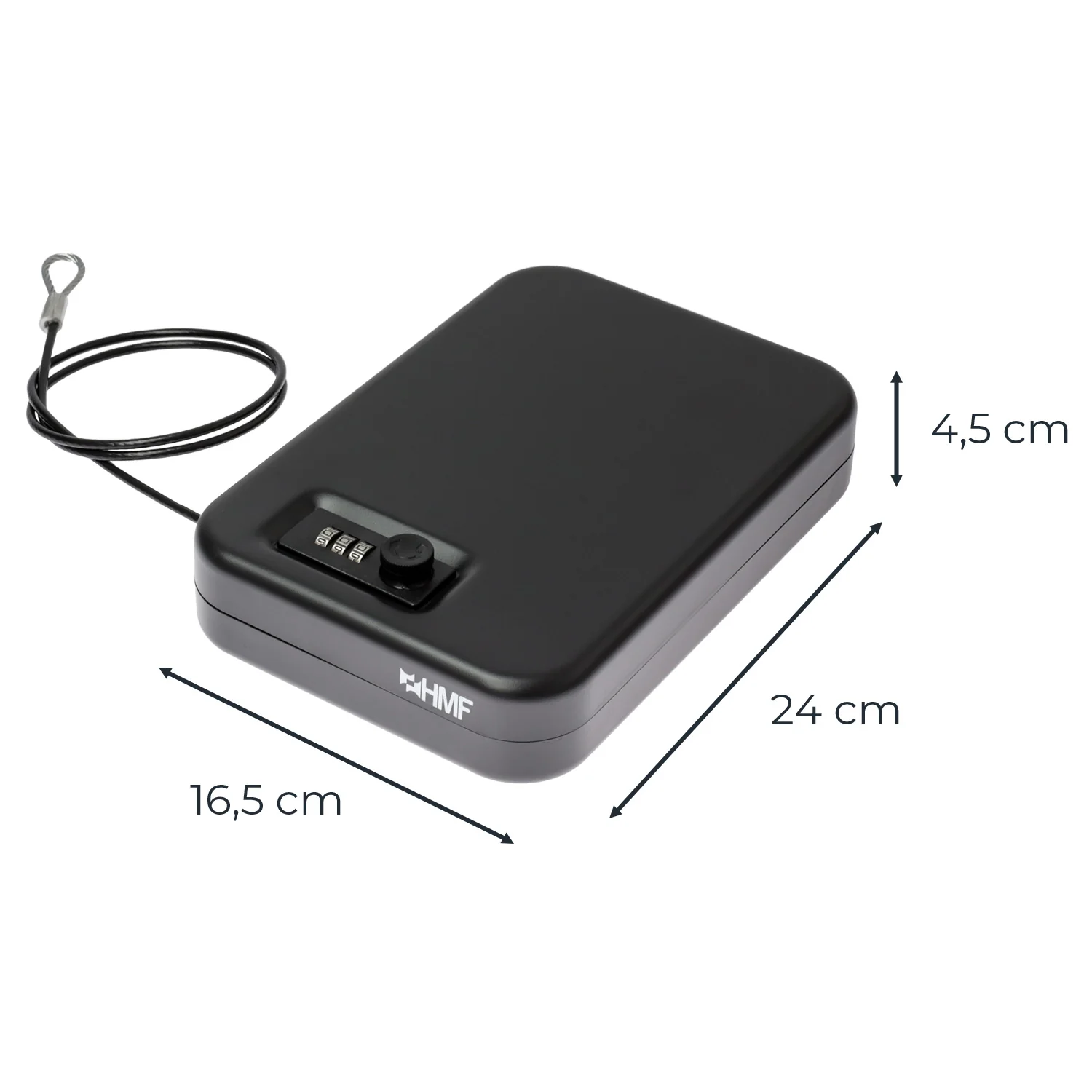 HMF 310 Sicherheitsbox mit Zahlenschloss, tragbarer Safe, Sicherungskabel - Image 5