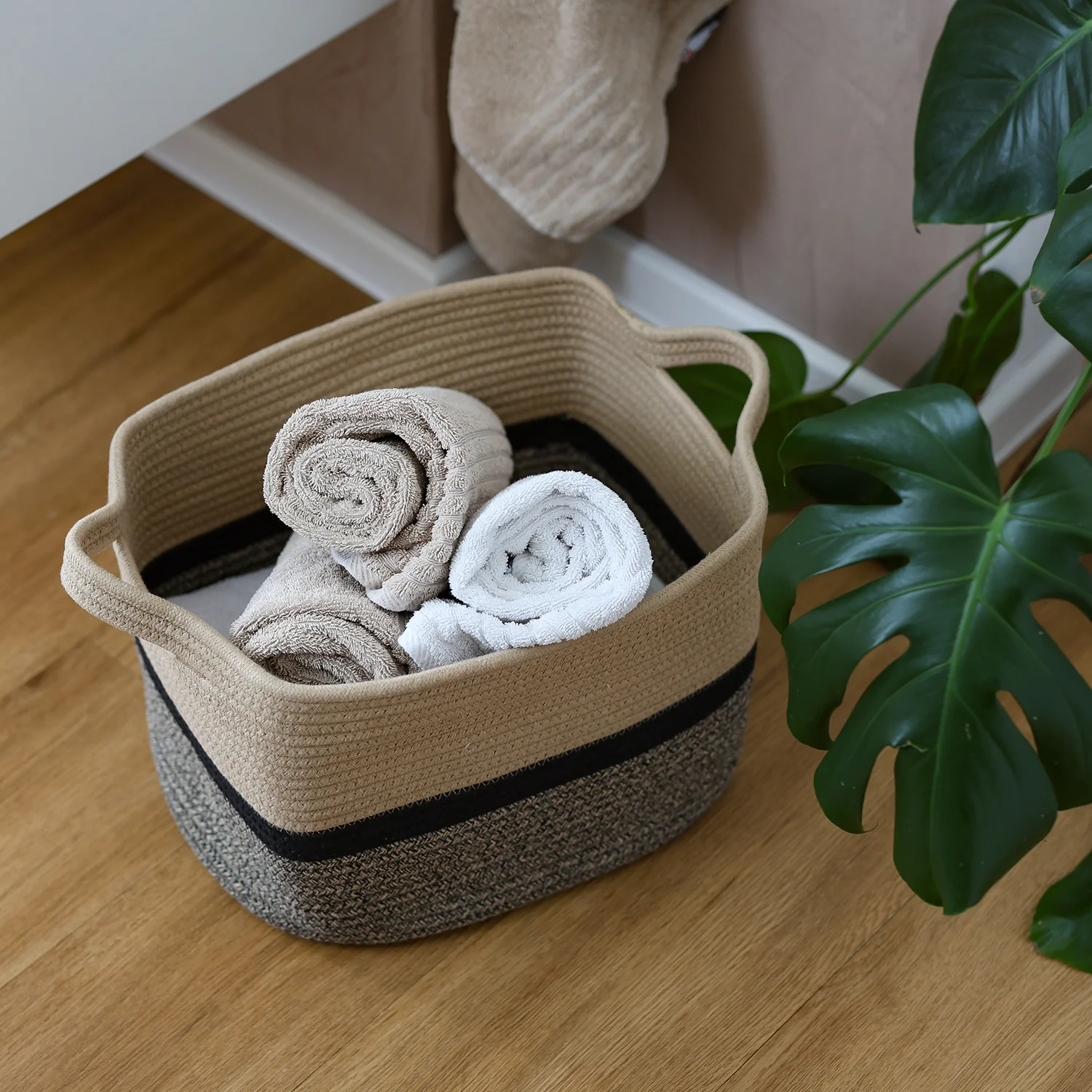 HMF 39011 Aufbewahrungskorb mit verlängerten Griffen, Korb aus Baumwolle, 36 x 30 x 25 cm - Image 16