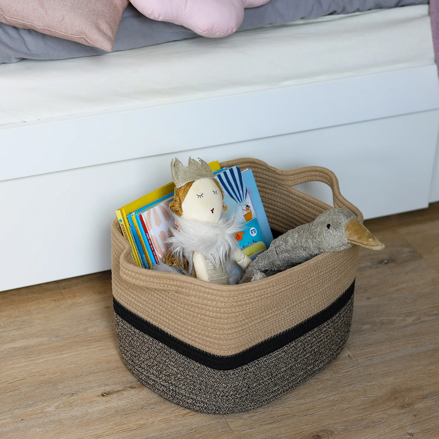 HMF 39011 Aufbewahrungskorb mit verlängerten Griffen, Korb aus Baumwolle, 36 x 30 x 25 cm - Image 17