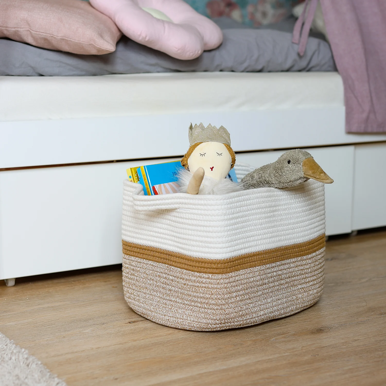 HMF 39011 Aufbewahrungskorb mit verlängerten Griffen, Korb aus Baumwolle, 36 x 30 x 25 cm - Image 8