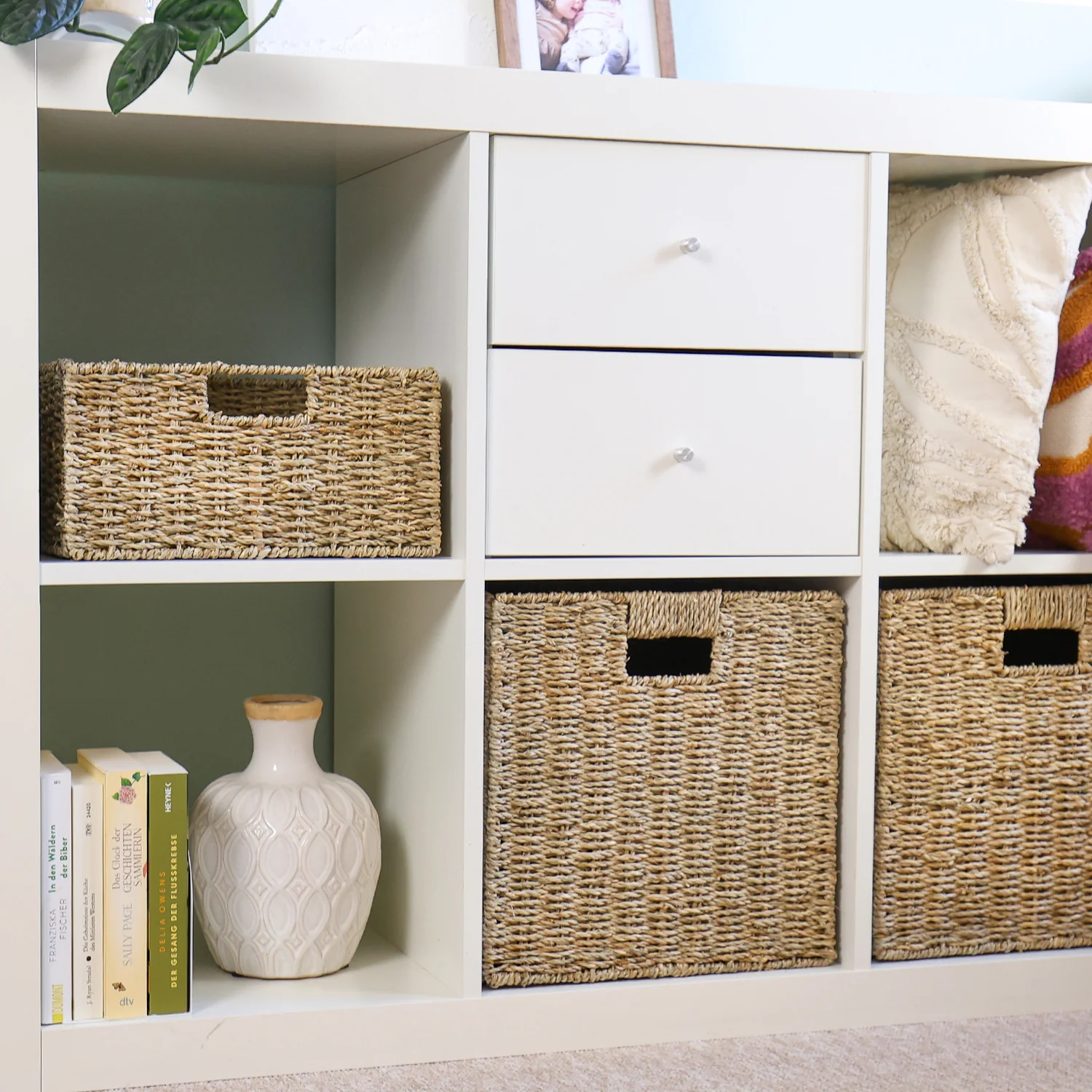 HMF Aufbewahrungskorb geflochten aus Seegras, passend für Kallax halbes Fach, 30 x 34 x 15 cm - Image 6