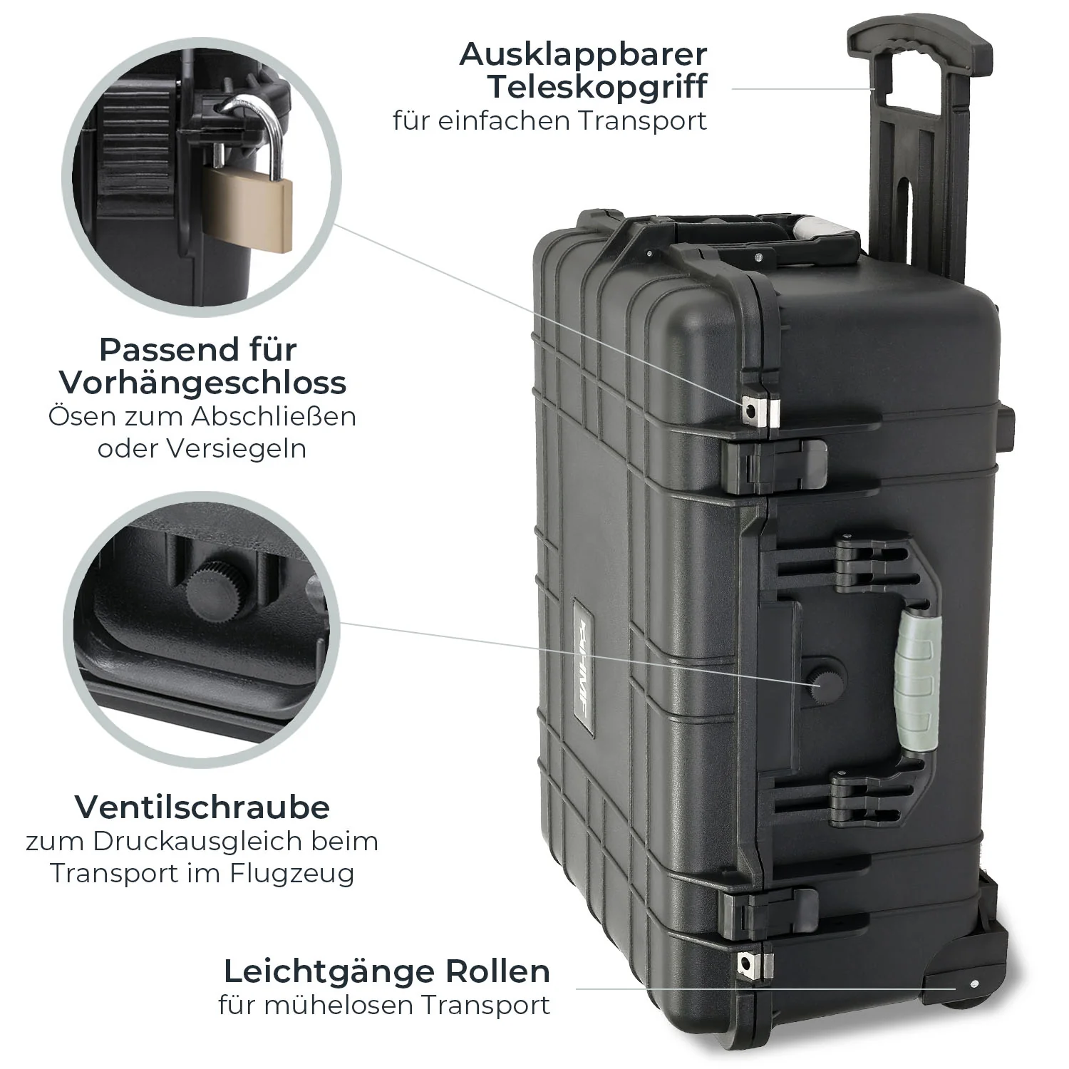 HMF Outdoor-Trolley, Fotokoffer mit Rasterschaumstoff, ODK400 - Image 15