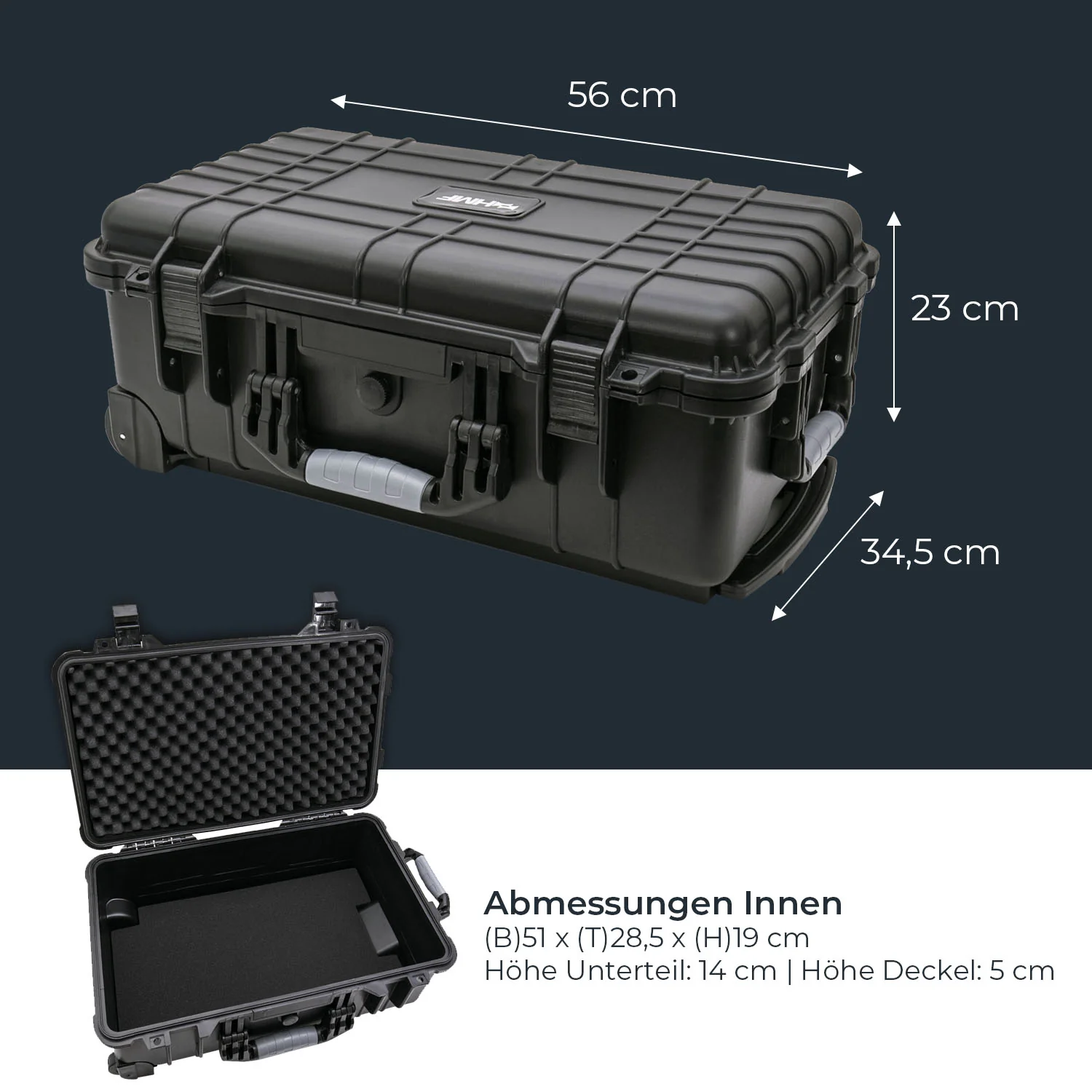 HMF Outdoor-Trolley, Fotokoffer mit Rasterschaumstoff, ODK400 - Image 24