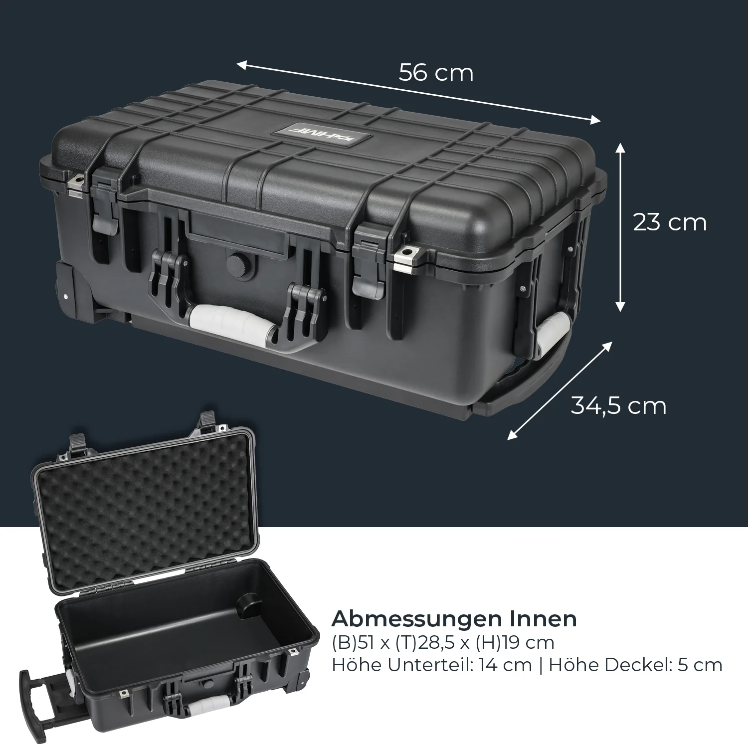 HMF Outdoor-Trolley, Fotokoffer mit Rasterschaumstoff, ODK400 - Image 5