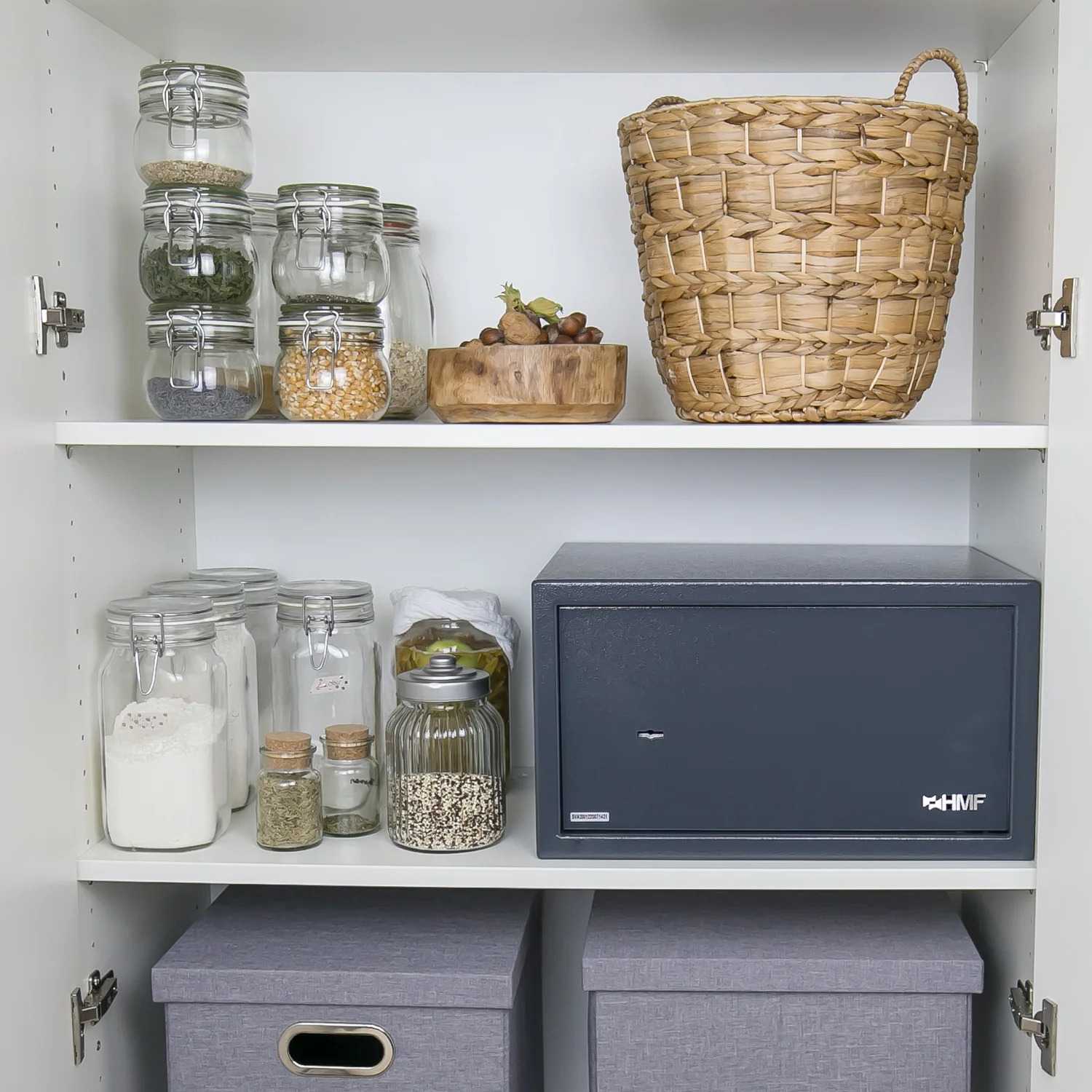 Möbeltresor Doppelbartschloss, HMF 49204, 45 x 25 x 36,5 cm, Anthrazit - Image 6