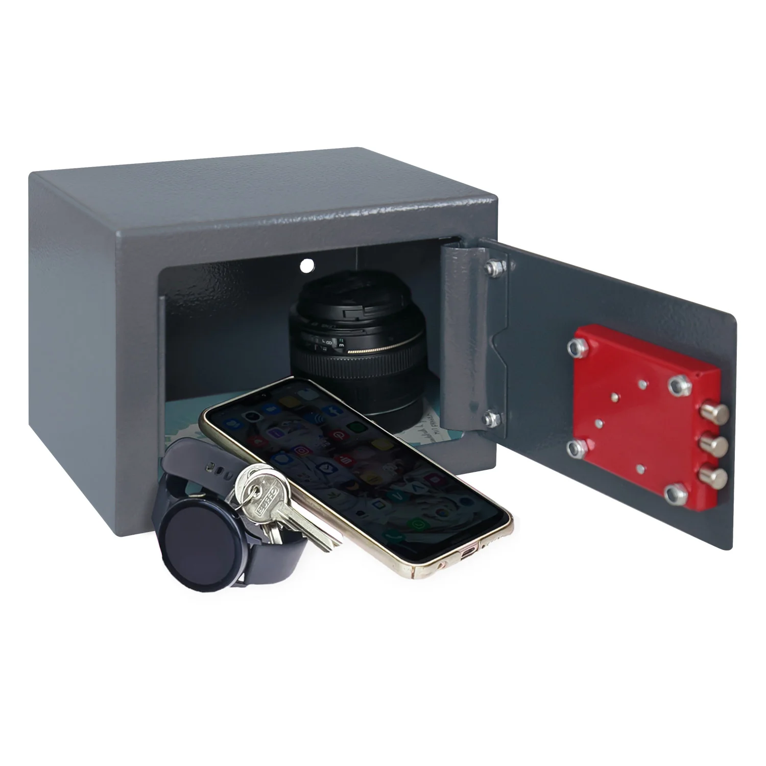 Möbeltresor Doppelbartschloss, HMF 49216, 23 x 17 x 17 cm - Image 11