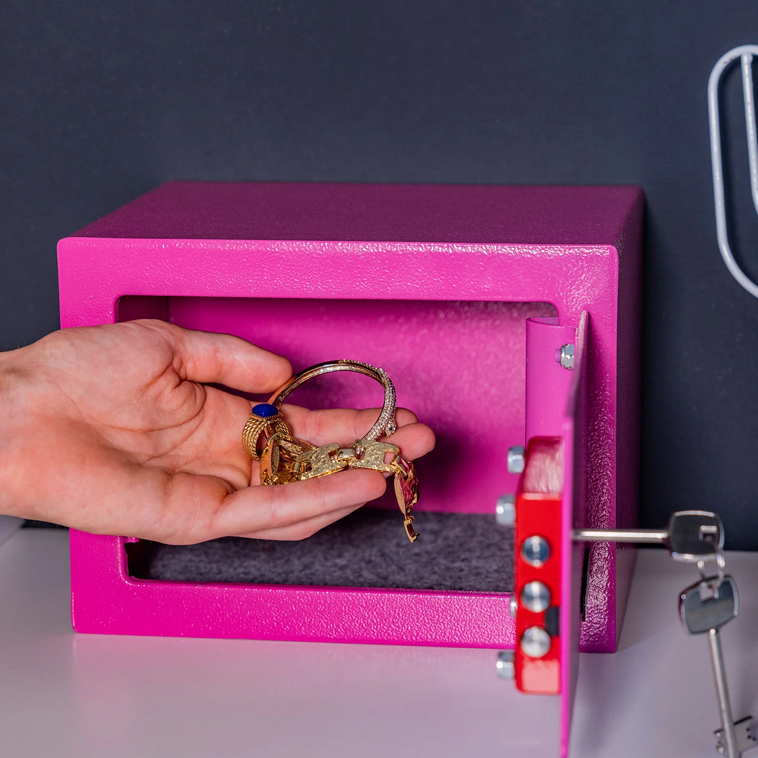 Möbeltresor Doppelbartschloss, HMF 49216, 23 x 17 x 17 cm - Image 22