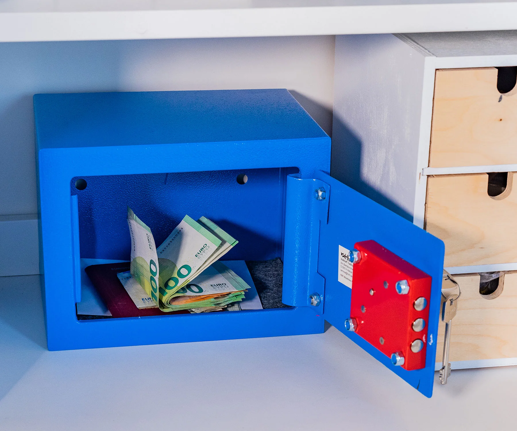 Möbeltresor Doppelbartschloss, HMF 49216, 23 x 17 x 17 cm - Image 7