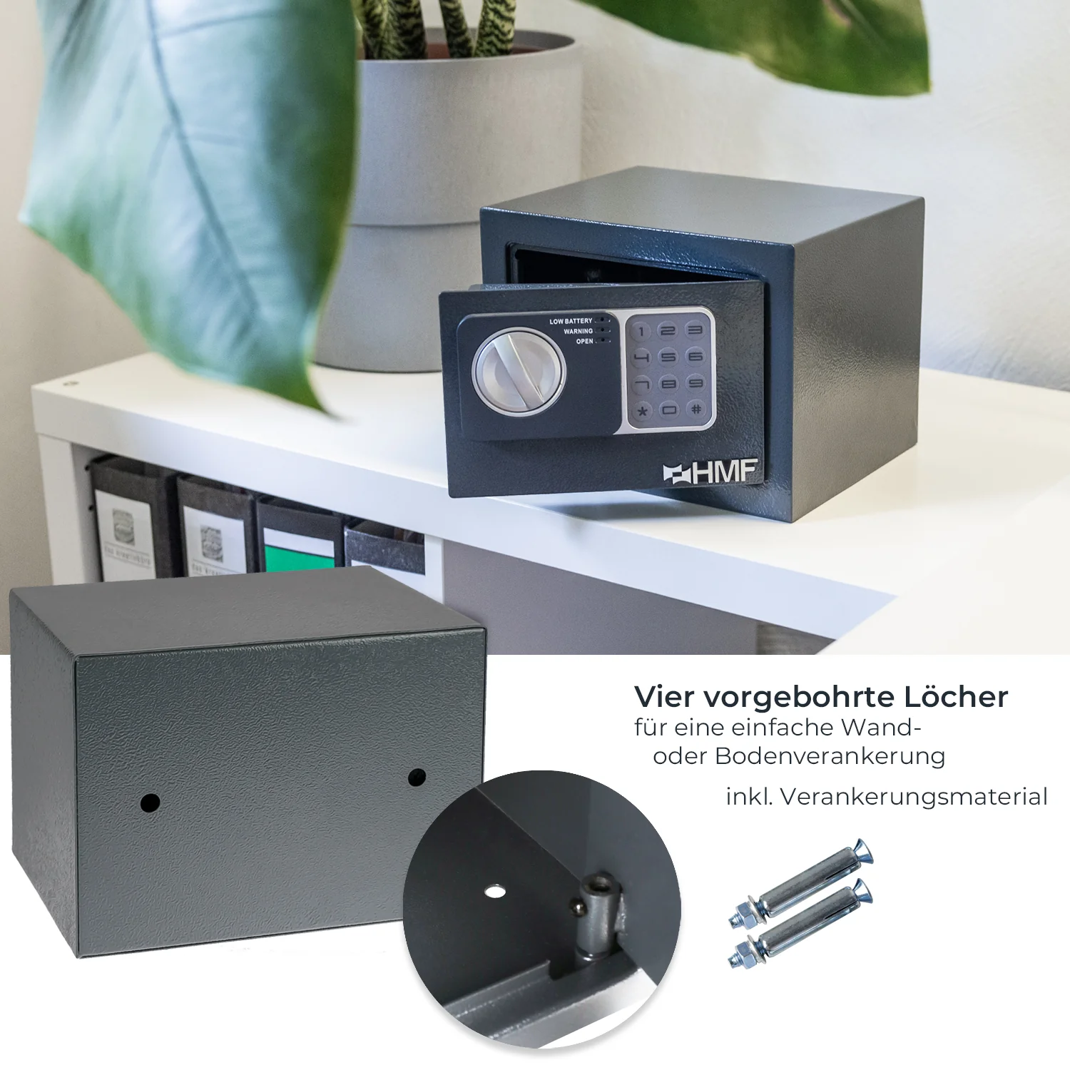 Möbeltresor Elektronikschloss, HMF 46126, 23 x 17 x 17 cm - Image 13