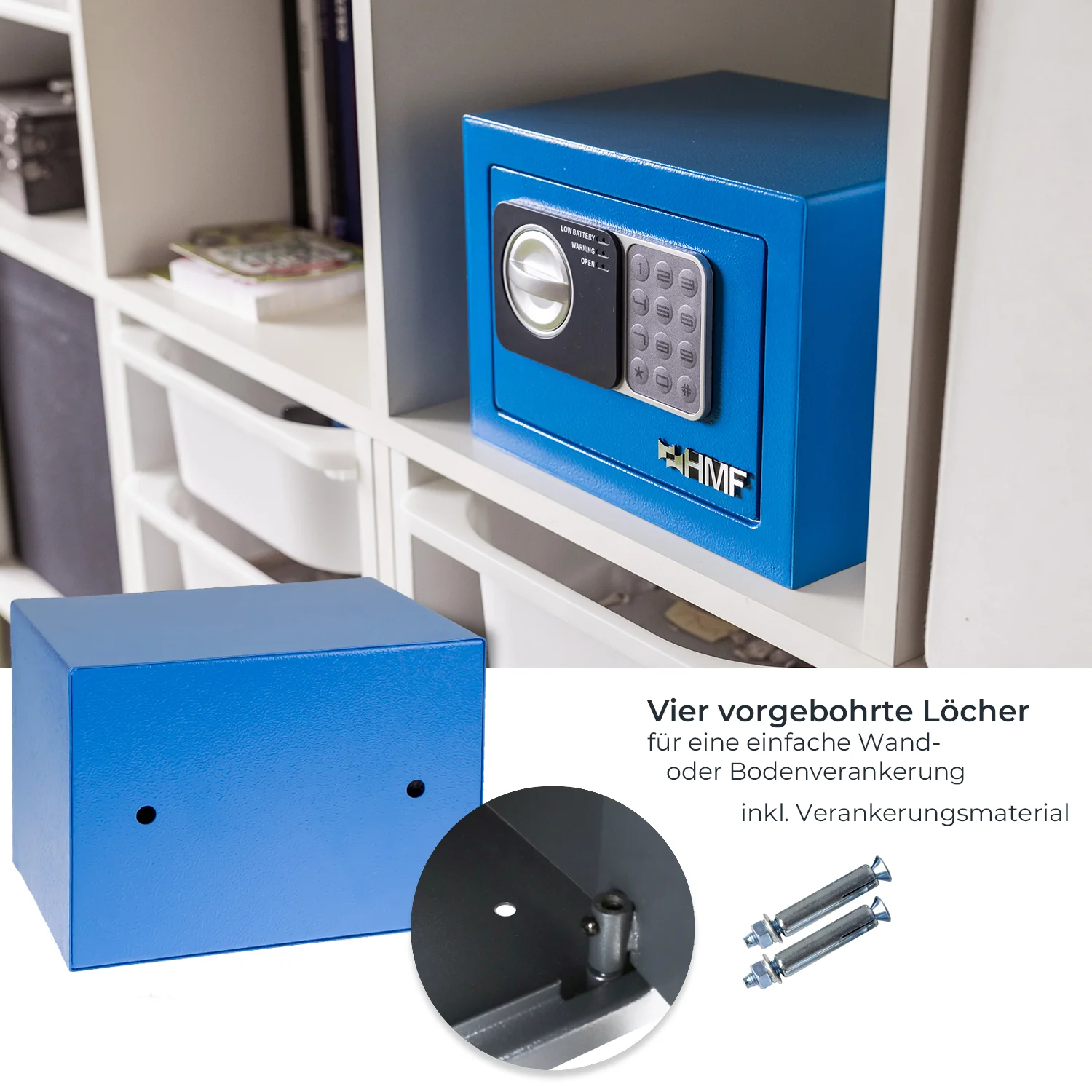 Möbeltresor Elektronikschloss, HMF 46126, 23 x 17 x 17 cm - Image 22