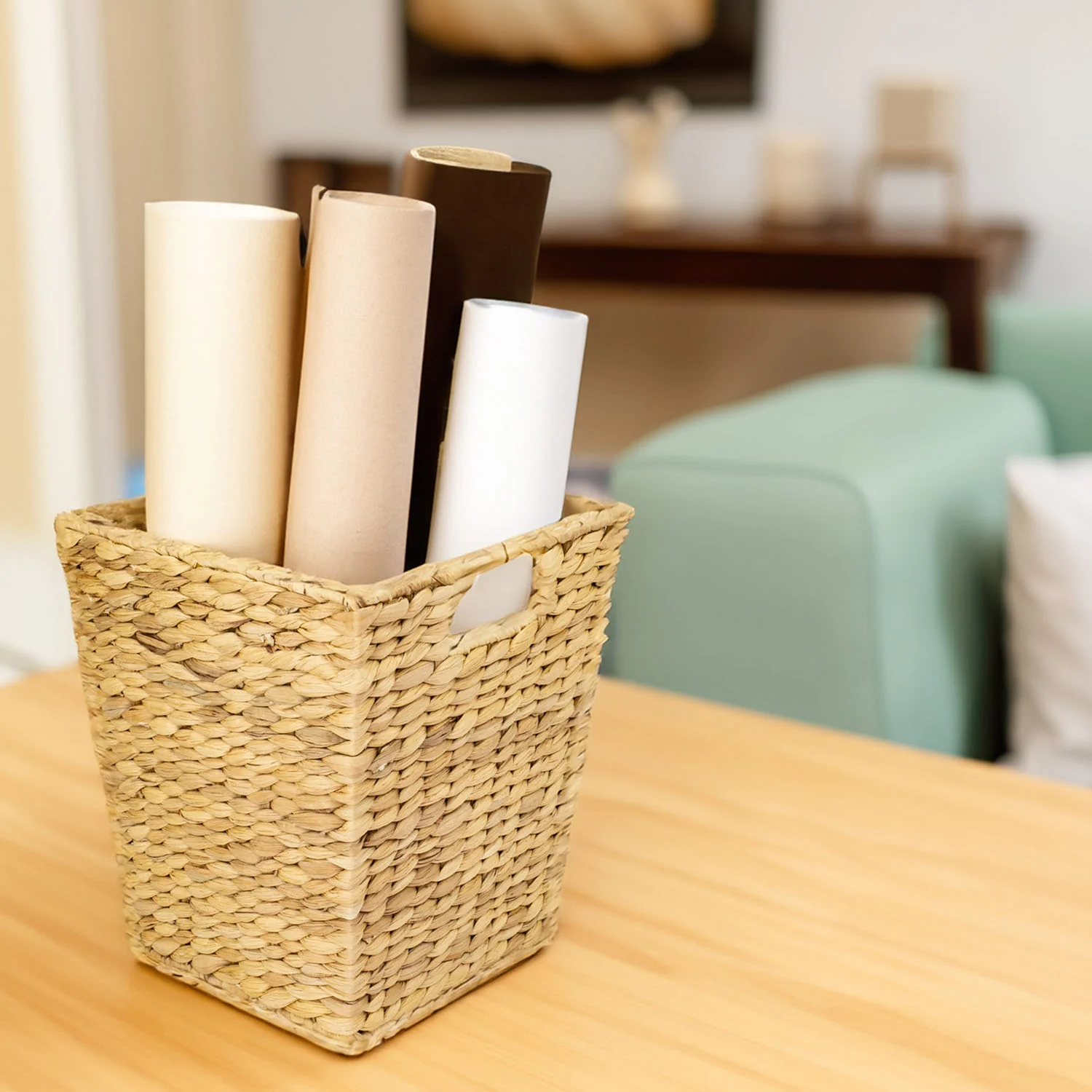 Papierkorb, Mülleimer Büro geflochten aus Wasserhyazinthe, HMF 3725 - Image 16