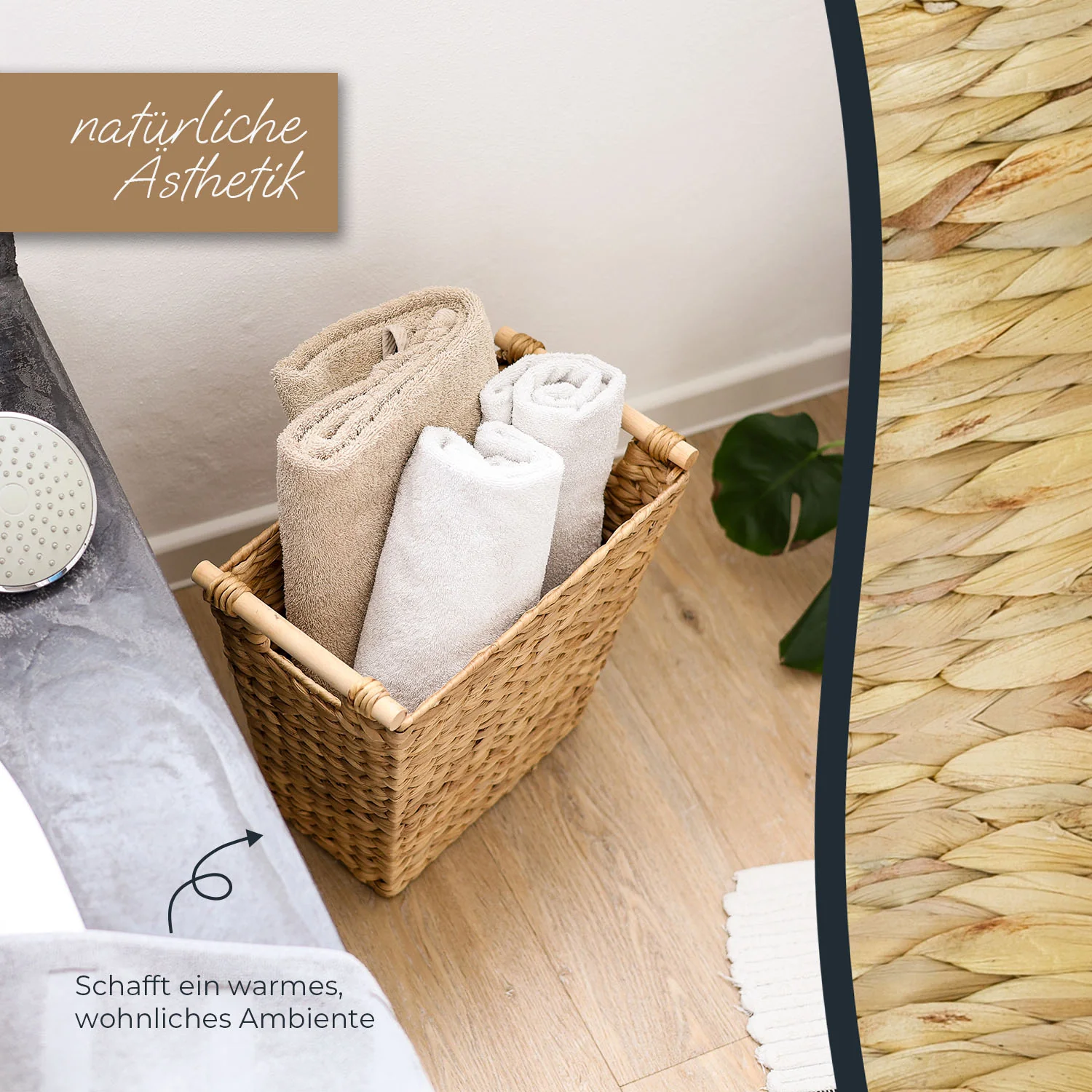 Papierkorb, Mülleimer Büro geflochten aus Wasserhyazinthe, HMF 3725 - Image 23