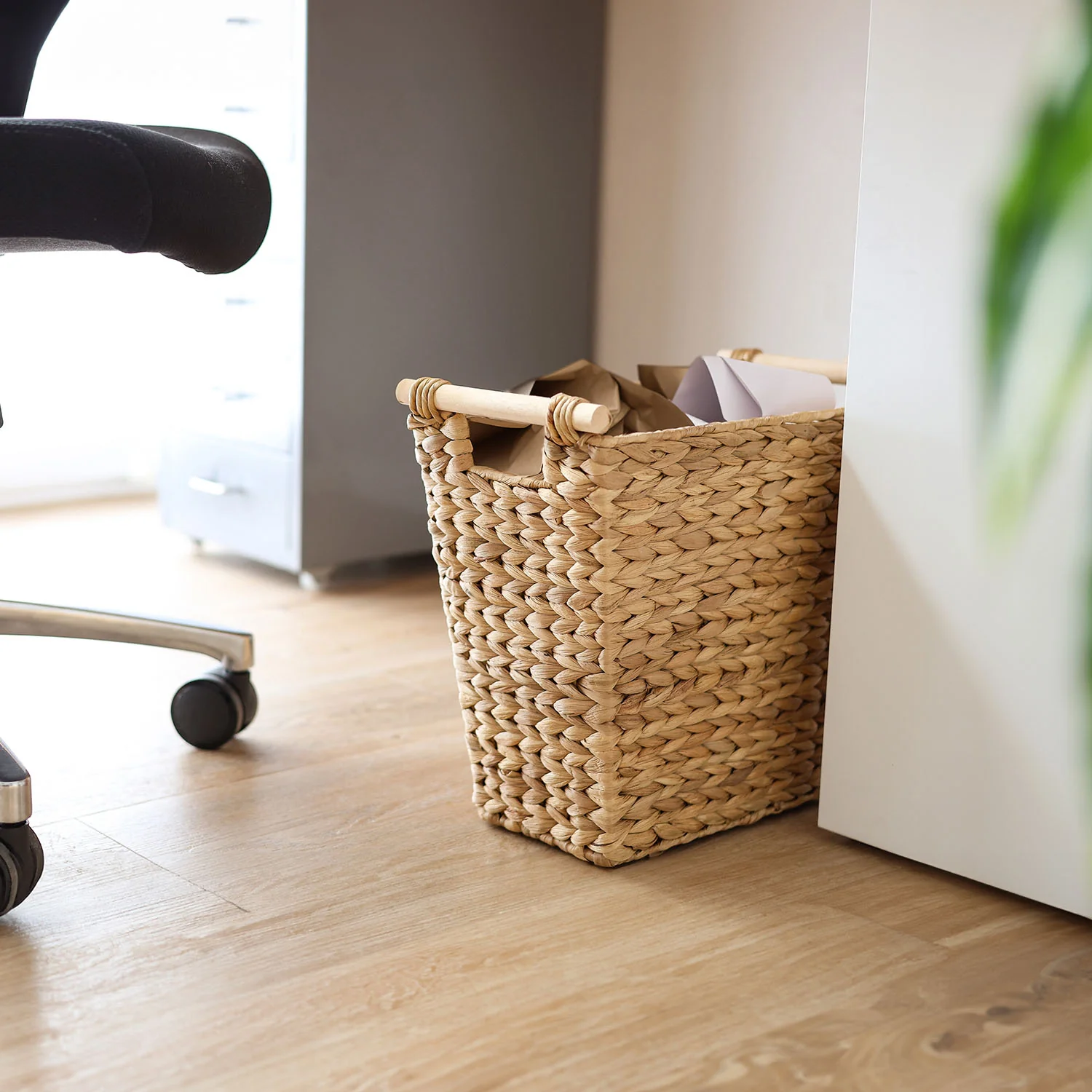 Papierkorb, Mülleimer Büro geflochten aus Wasserhyazinthe, HMF 3725 - Image 25