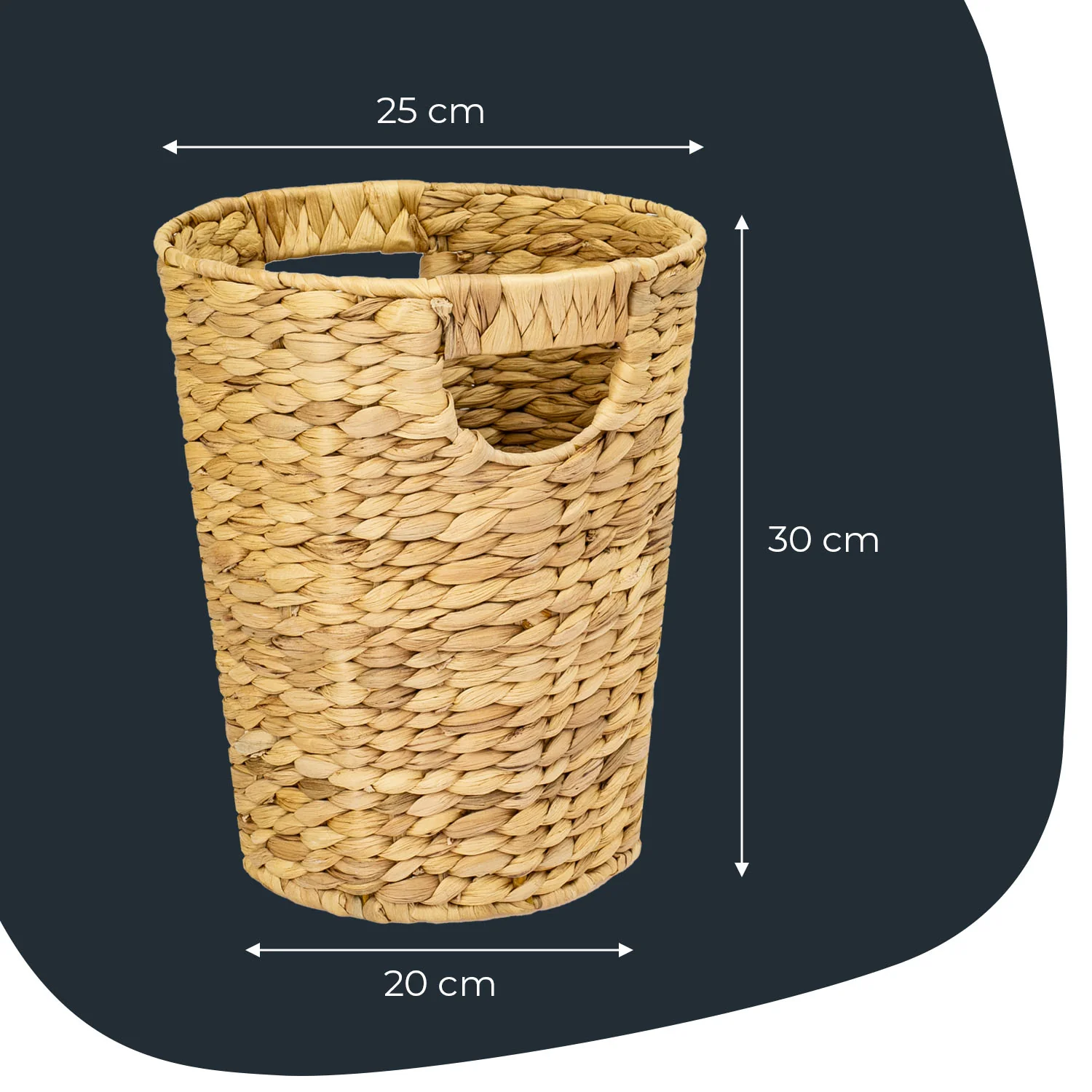 Papierkorb, Mülleimer Büro geflochten aus Wasserhyazinthe, HMF 3725 - Image 6