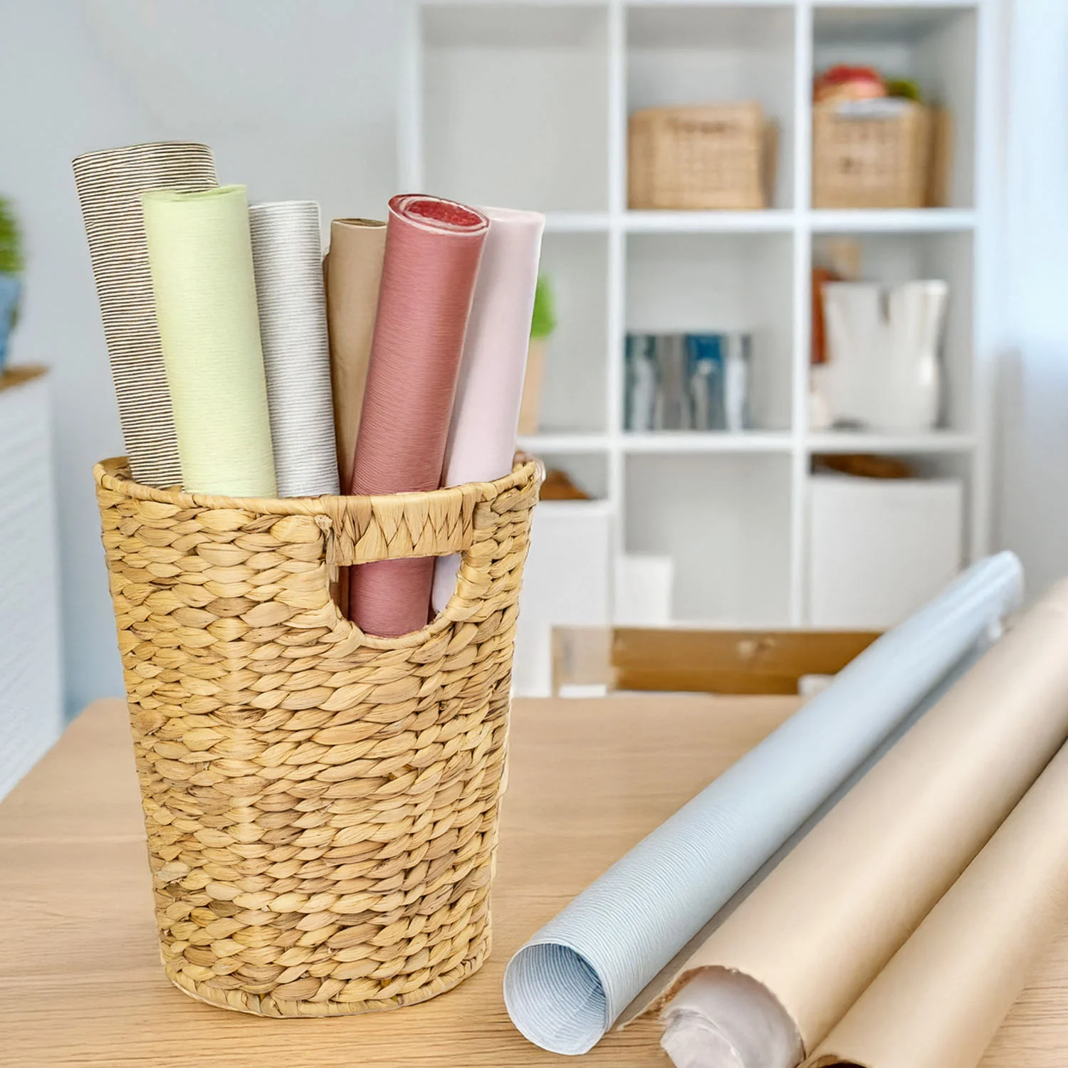 Papierkorb, Mülleimer Büro geflochten aus Wasserhyazinthe, HMF 3725 - Image 7