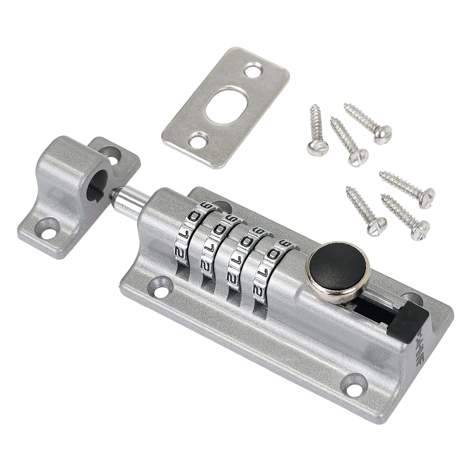 HMF 3591 Riegelschloss mit 4-stelligem Zahlencode, Türriegel aus Zinklegierung, 12,2 x 4 x 4,8 cm - Image 10