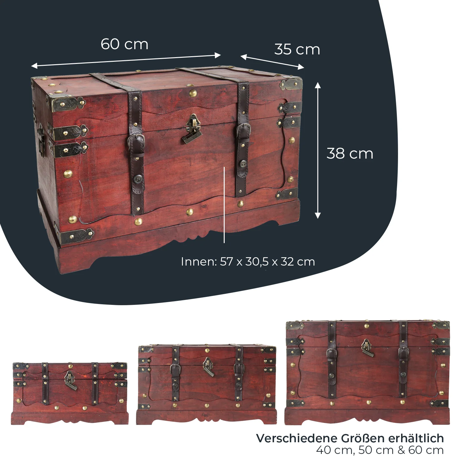 Schatztruhe mit Schloss, Frankreich, HMF 6400, verschiedene Größen - Image 24
