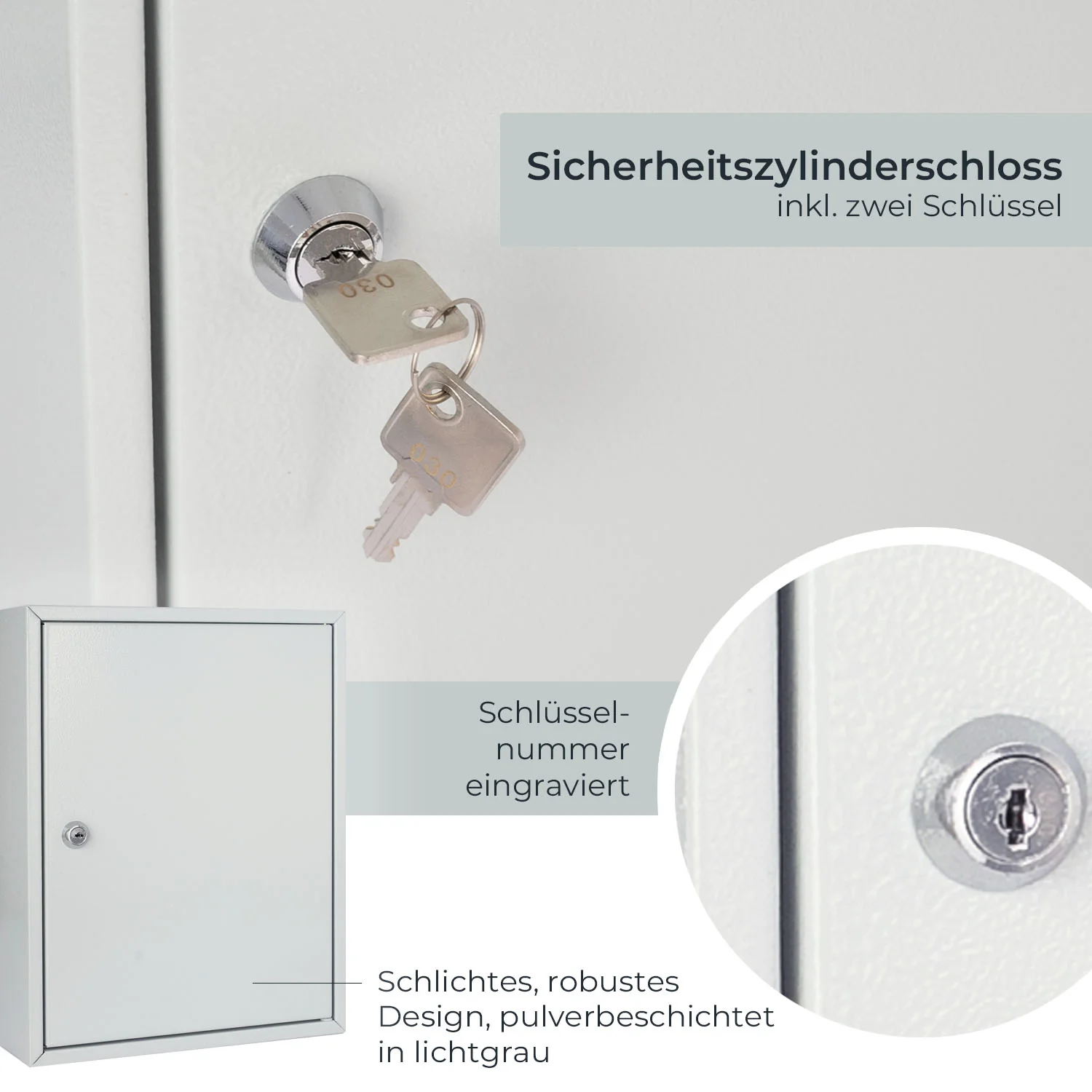 Schlüsselschrank groß aus Stahl, abschließbarer Schlüsselkasten für Büro, Verwaltung oder Fuhrpark, HMF, 13500, 42-1170 Schlüsselhaken - Image 12