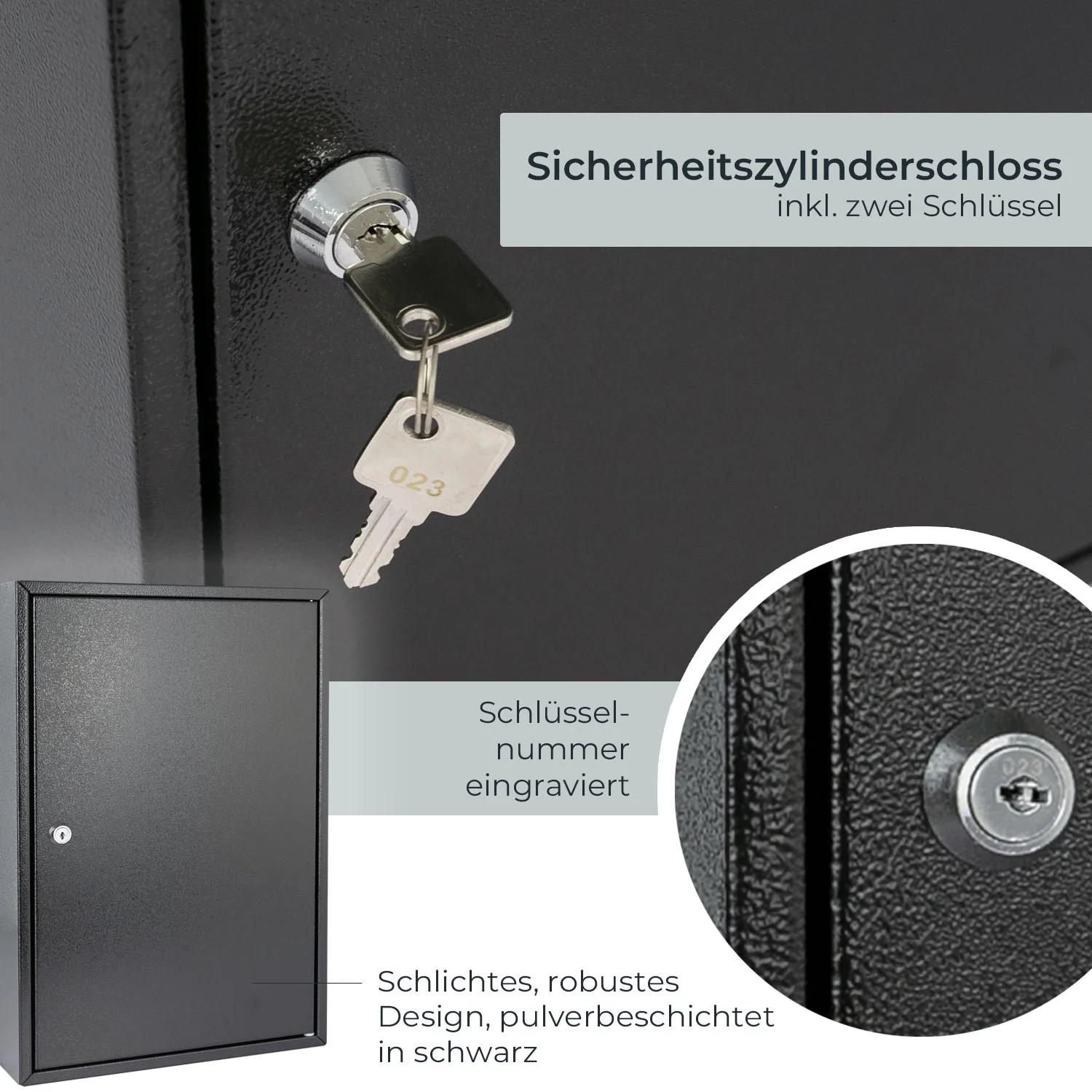 Schlüsselschrank groß aus Stahl, abschließbarer Schlüsselkasten für Büro, Verwaltung oder Fuhrpark, HMF, 13500, 42-1170 Schlüsselhaken - Image 17