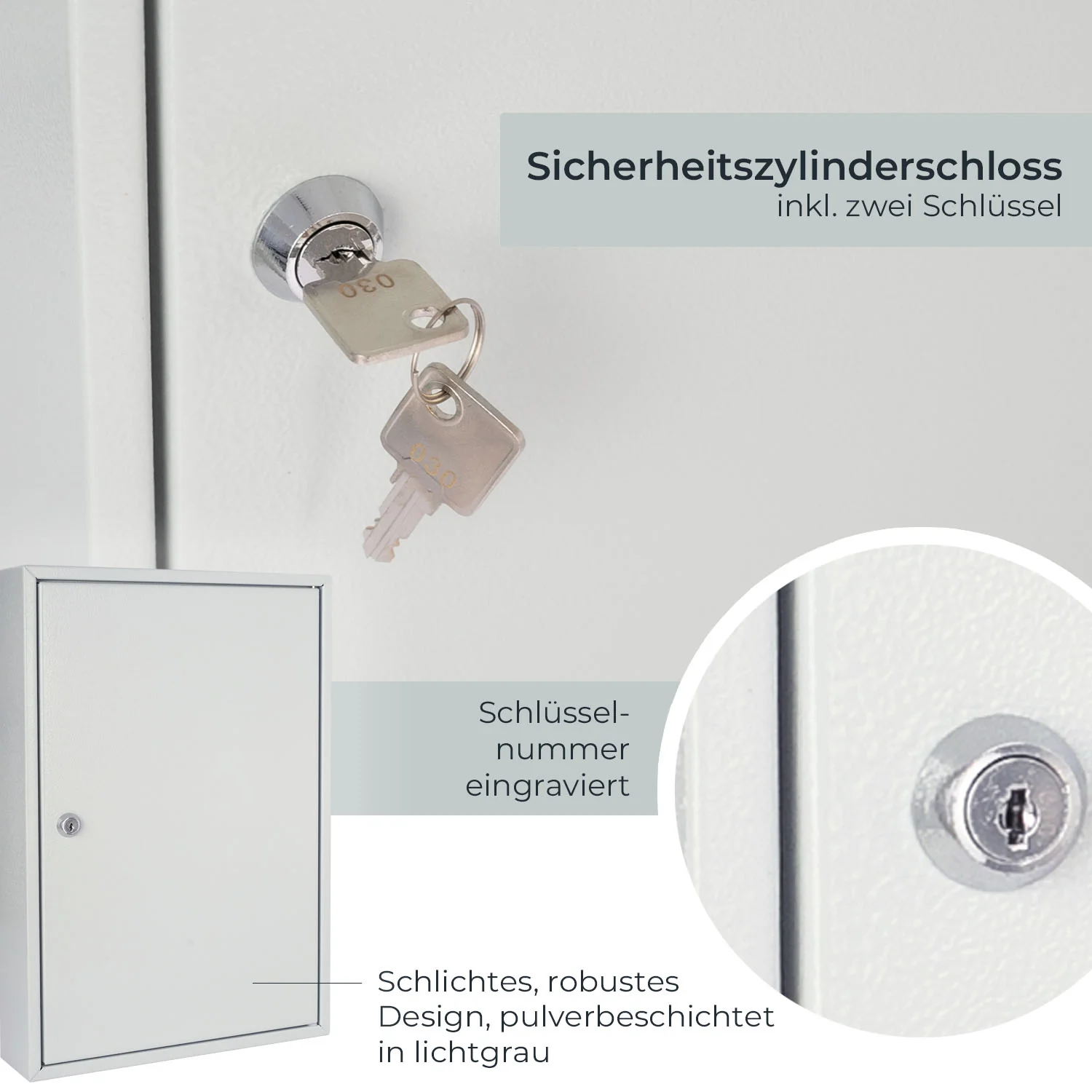 Schlüsselschrank groß aus Stahl, abschließbarer Schlüsselkasten für Büro, Verwaltung oder Fuhrpark, HMF, 13500, 42-1170 Schlüsselhaken - Image 27