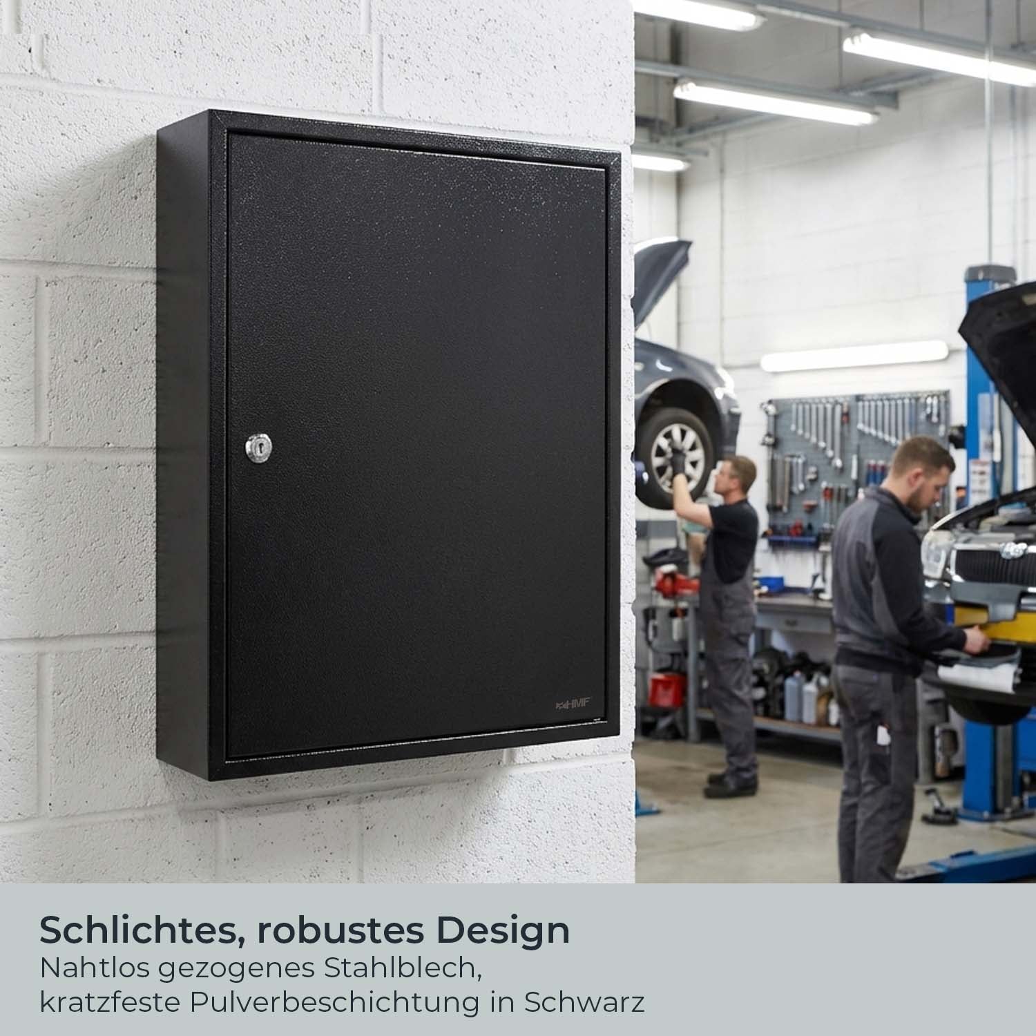 Schlüsselschrank groß aus Stahl, abschließbarer Schlüsselkasten für Büro, Verwaltung oder Fuhrpark, HMF, 13500, 42-1170 Schlüsselhaken - Image 67