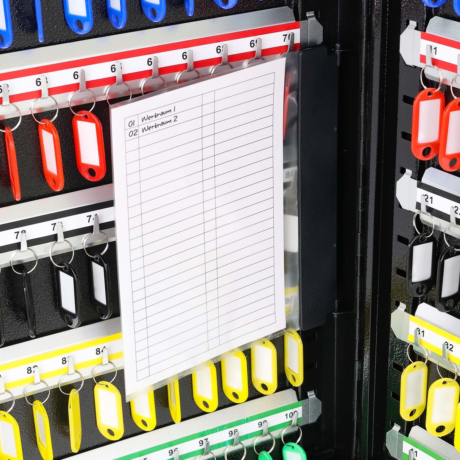 Schlüsselschrank groß aus Stahl, abschließbarer Schlüsselkasten für Büro, Verwaltung oder Fuhrpark, HMF, 13500, 42-1170 Schlüsselhaken - Image 81