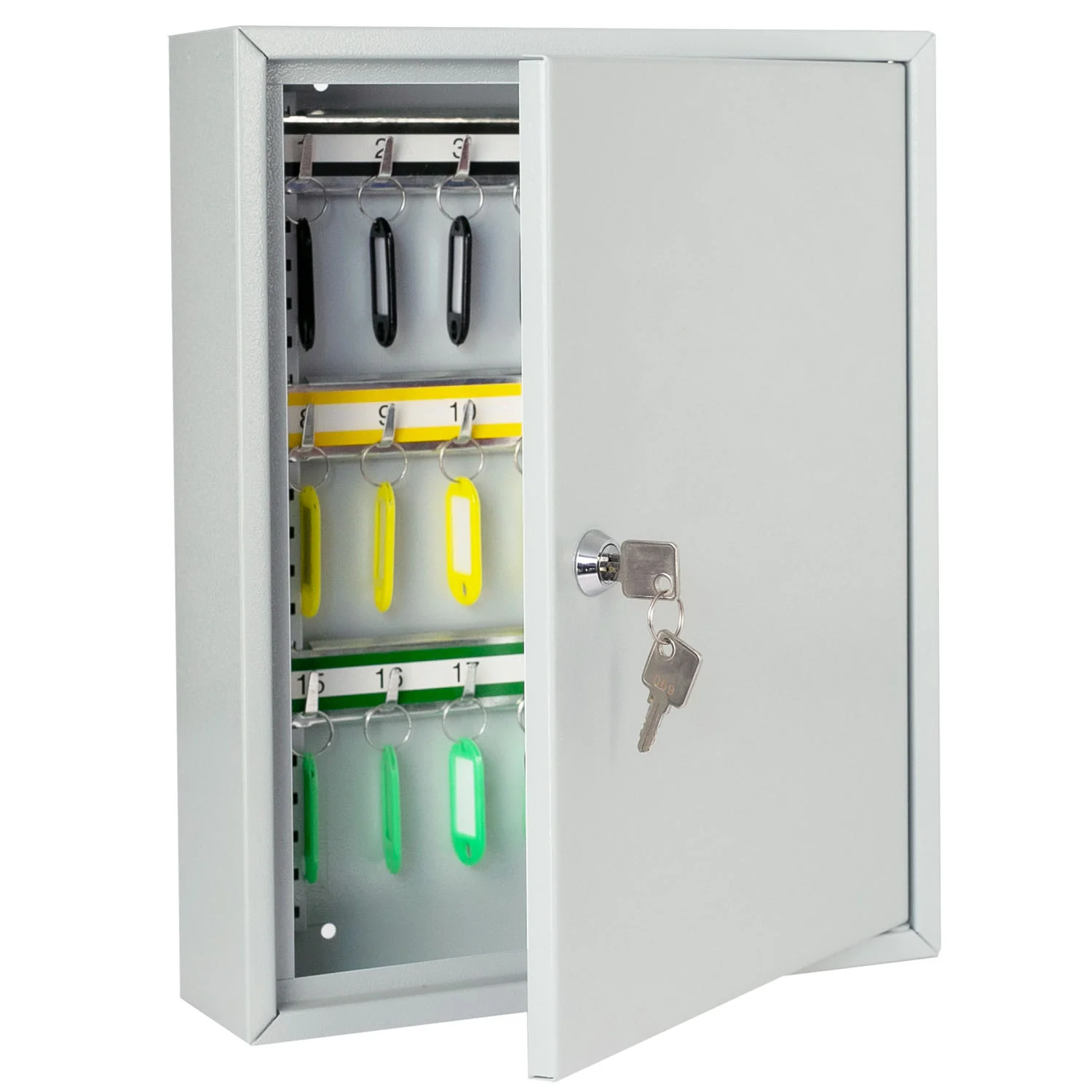 Schlüsselschrank groß aus Stahl, abschließbarer Schlüsselkasten für Büro, Verwaltung oder Fuhrpark, HMF, 13500, 42-1170 Schlüsselhaken - Image 9