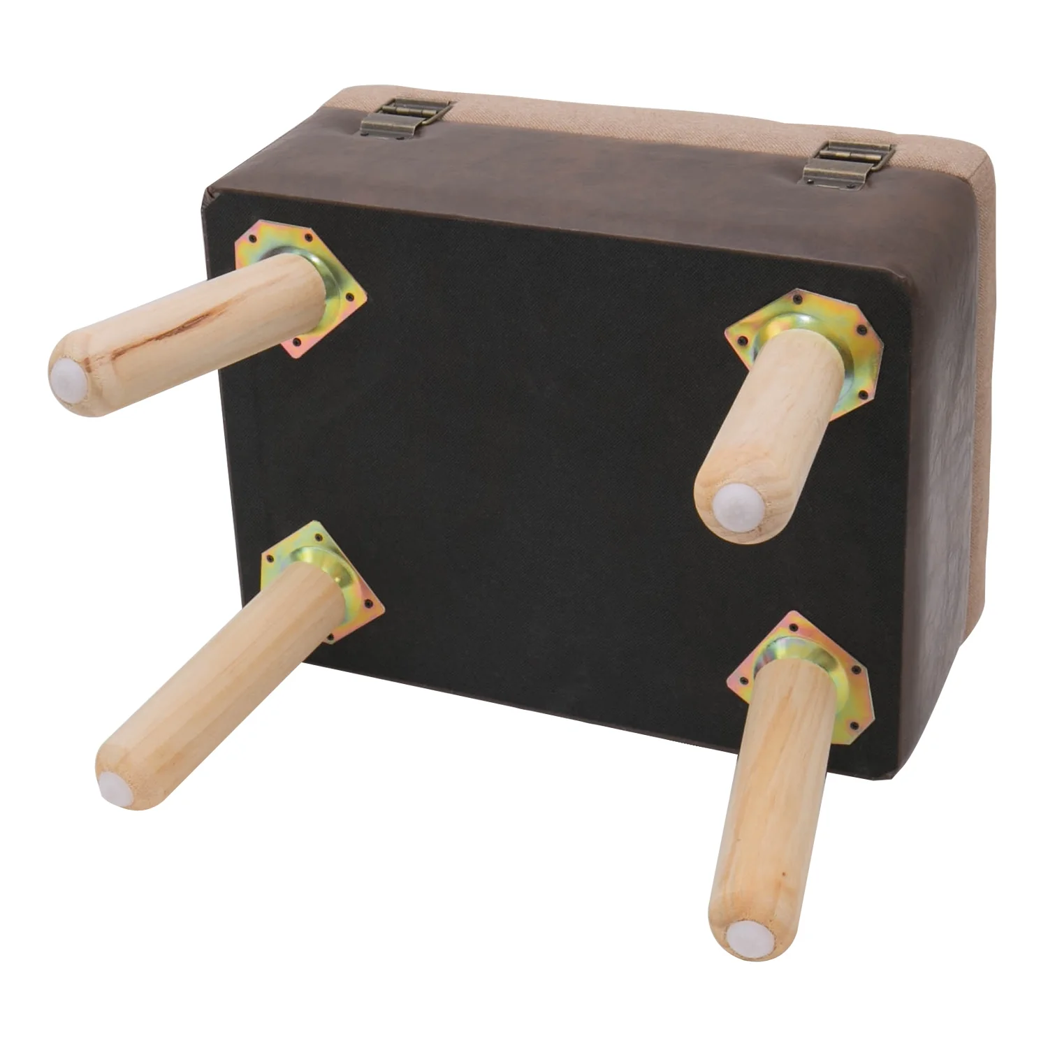 Sitzhocker Koffer mit Stauraum im Vintage-Design, HMF VSH101, 40 x 32 x 39 cm, Klassik - Image 5