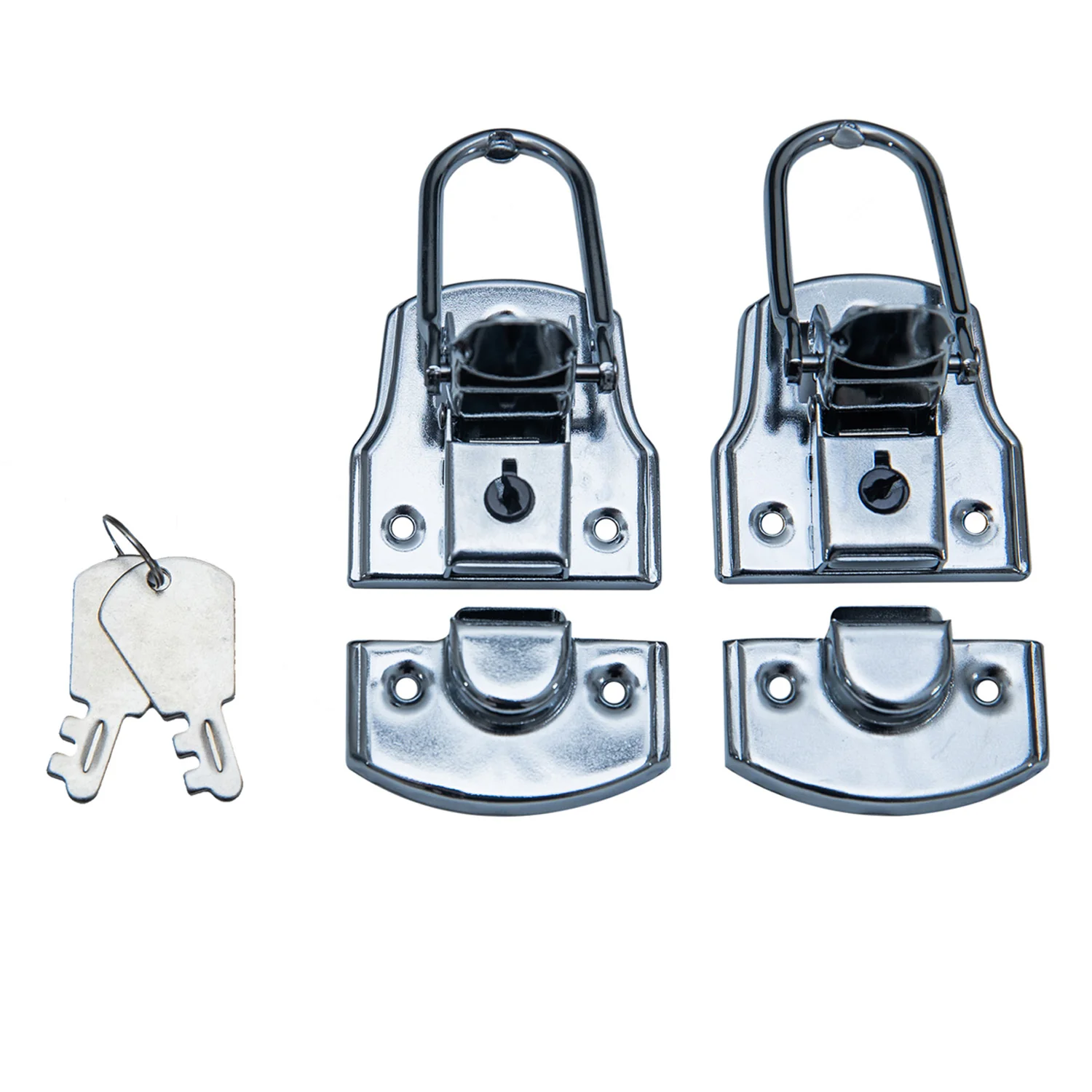 Spannverschluss mit Schloss, 2 Stück, HMF 14985-09, 45 x 75 mm, Silber verzinkt - Image 4