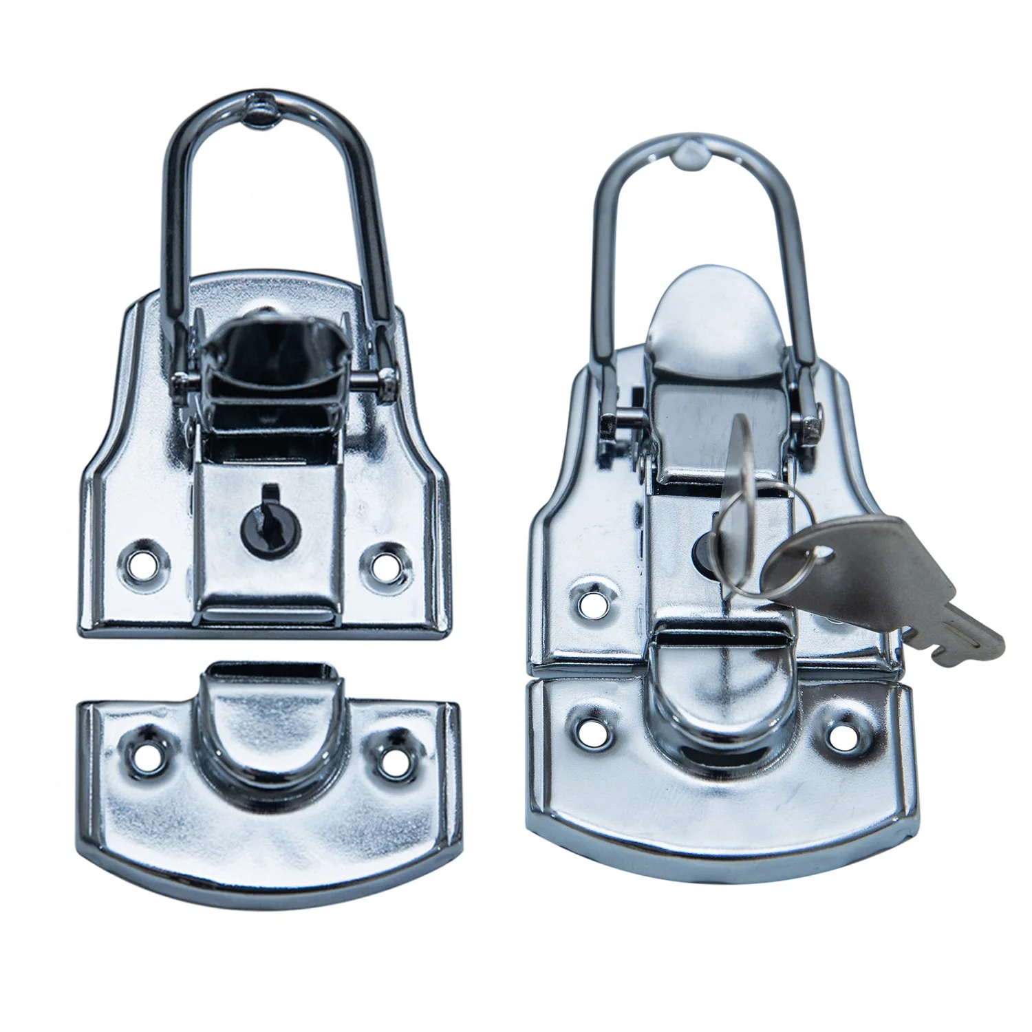 Spannverschluss mit Schloss, 2 Stück, HMF 14985-09, 45 x 75 mm, Silber verzinkt - Image 5