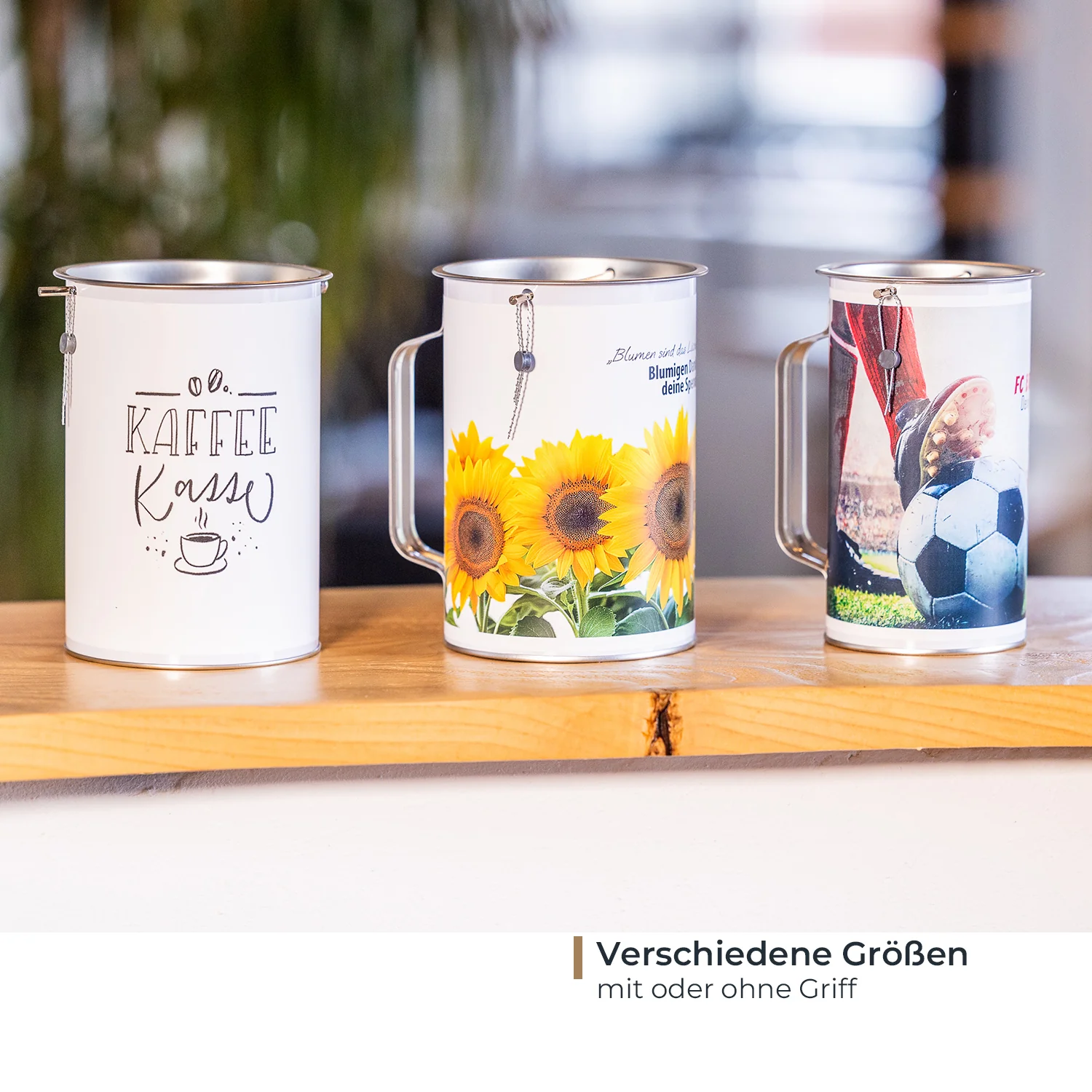 Spendendose mit Griff, inkl. individuelle Klebefolie HMF 45100-07, 14,5 x 8 cm, Lichtgrau - Image 7