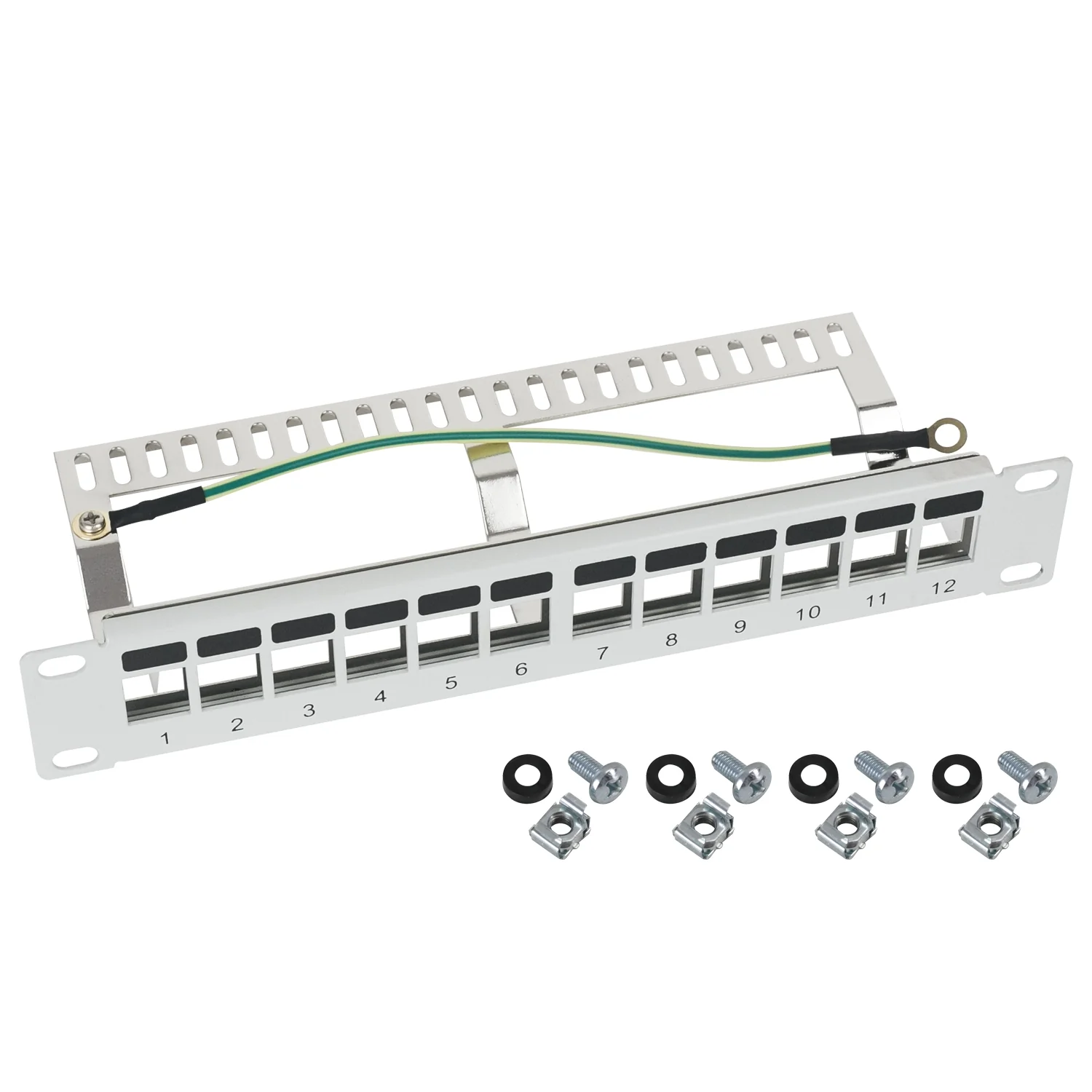 STP Keystone-Patchpanel für Serverschrank, HMF 63346, 12 Ports RJ45, 10 Zoll - Image 3