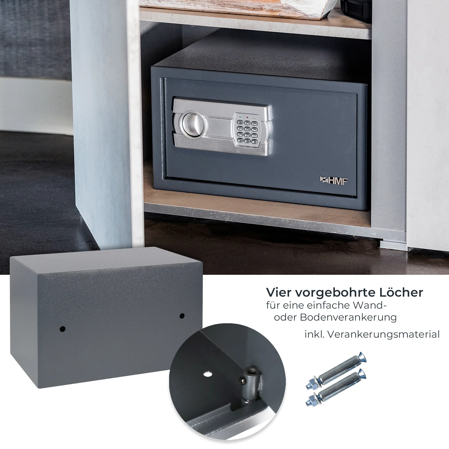 Tresor für Zuhause, Hotel oder Büro, Möbeltresor mit Zahlenschloss, HMF 46120 - Image 13