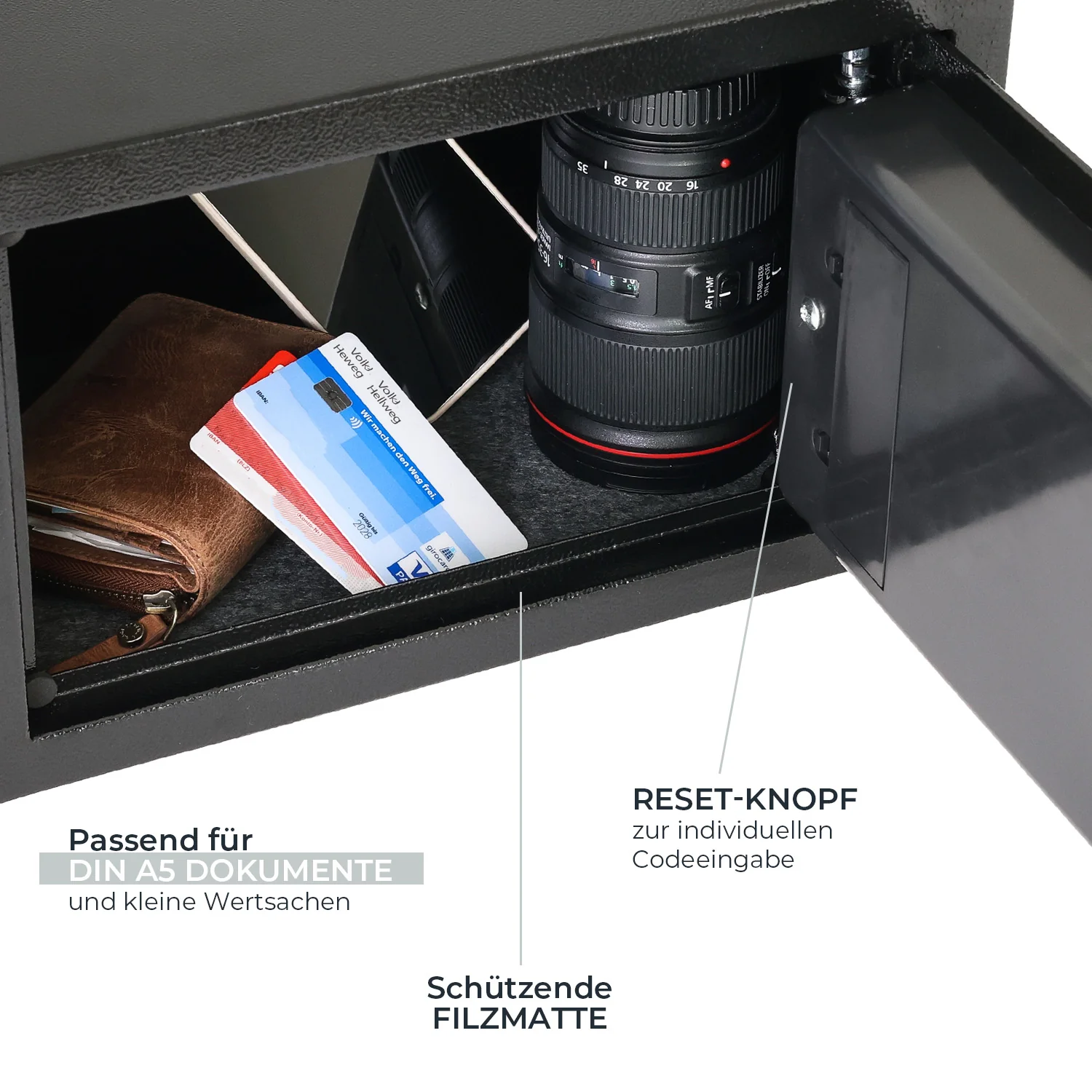 Tresor für Zuhause, Hotel oder Büro, Möbeltresor mit Zahlenschloss, HMF 46120 - Image 39