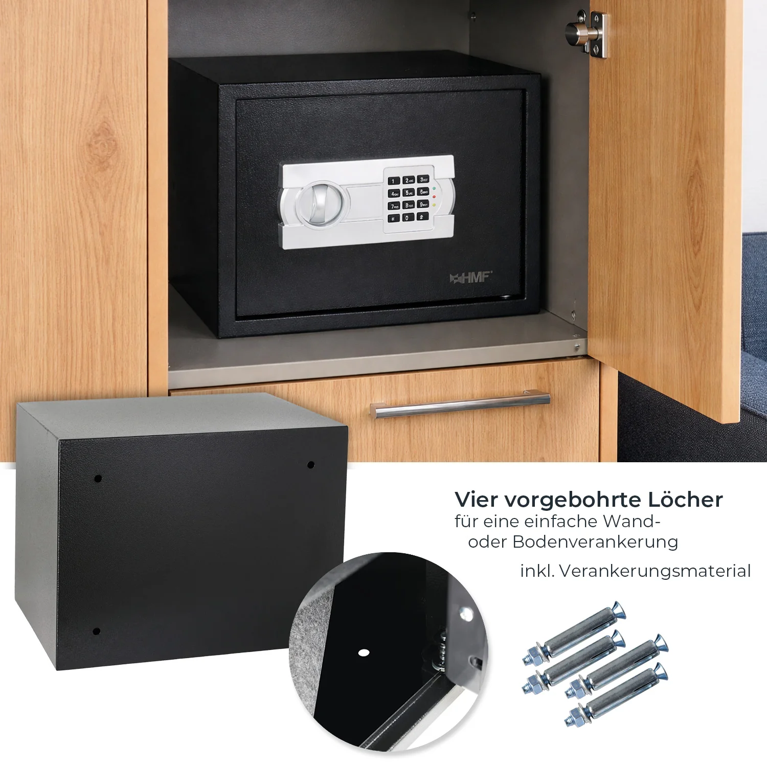 Tresor für Zuhause, Hotel oder Büro, Möbeltresor mit Zahlenschloss, HMF 46120 - Image 58
