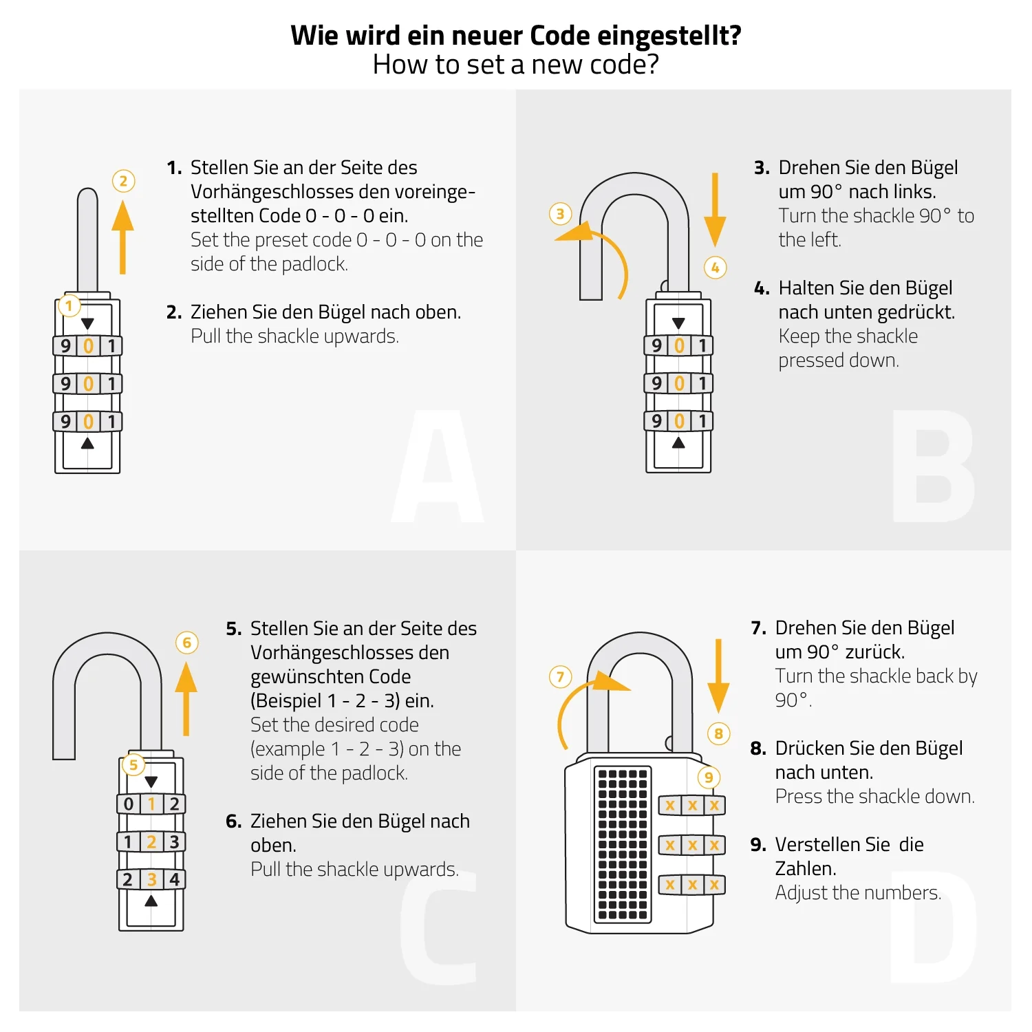 Vorhängeschloss, 3er Zahlenkombination, HMF 3506-02, 3 x 1 x 5 cm - Image 6