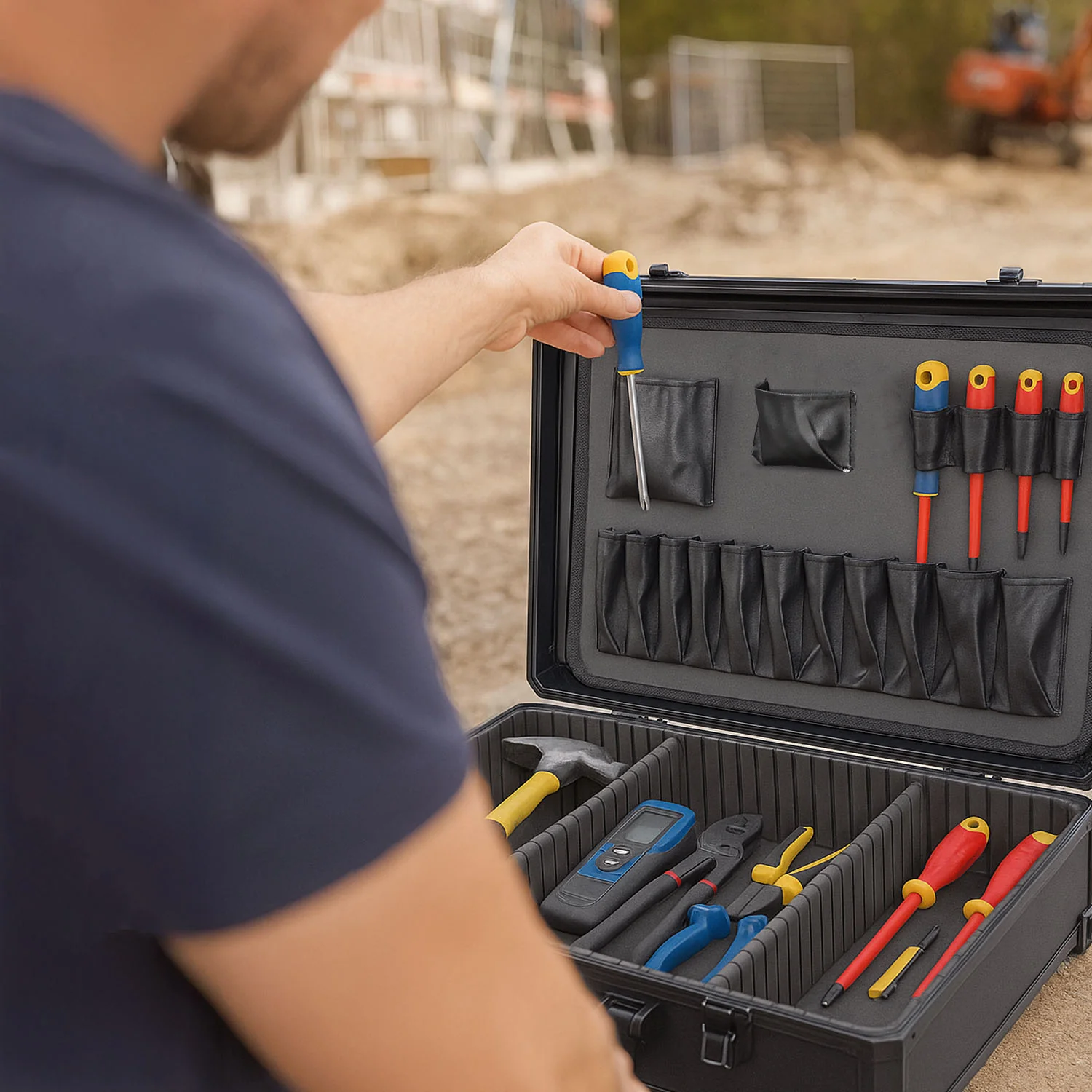 Werkzeugkoffer leer, HMF 15700, 46 x 33 x 15 cm Schwarz - Image 13