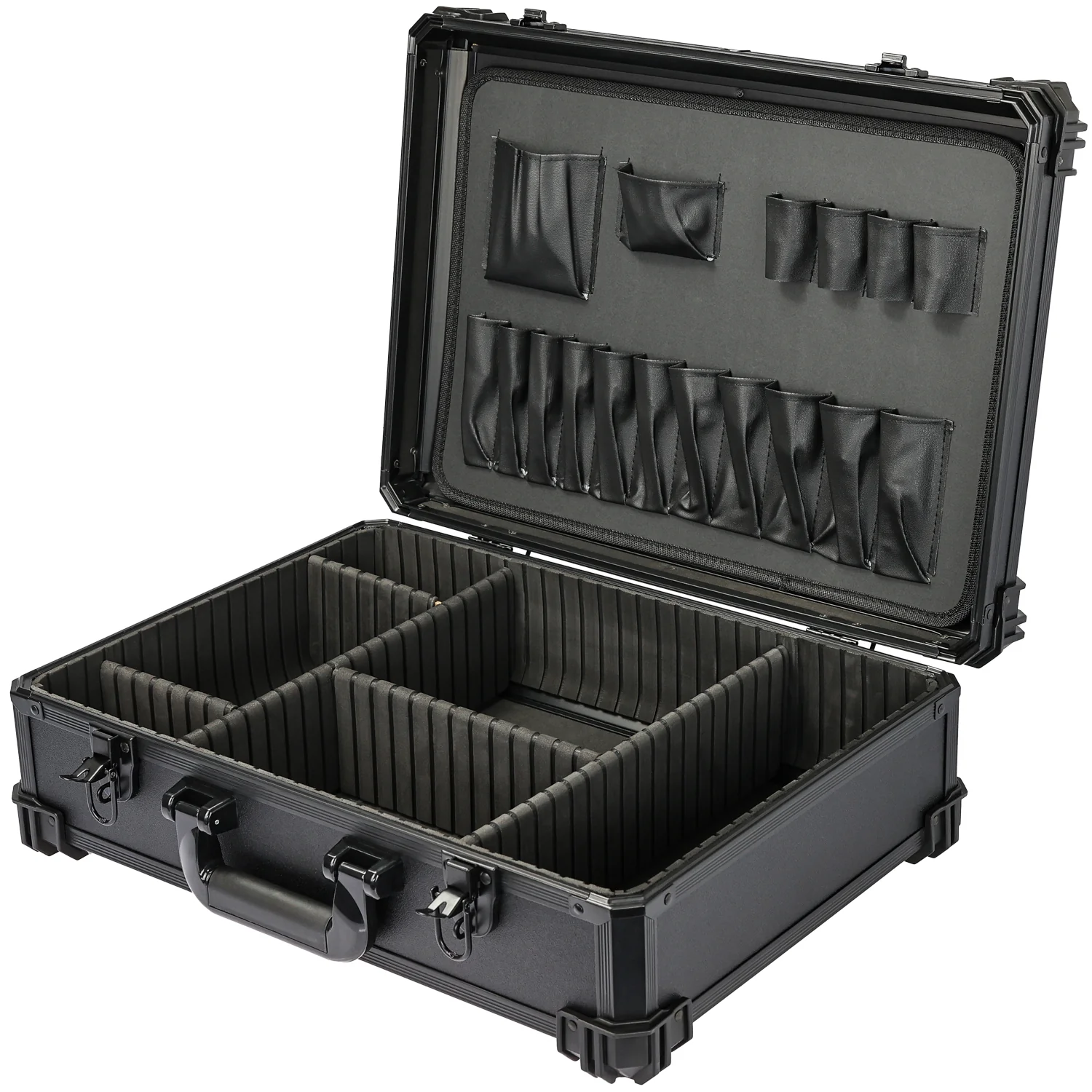 Werkzeugkoffer leer, HMF 15700, 46 x 33 x 15 cm Schwarz - Image 4