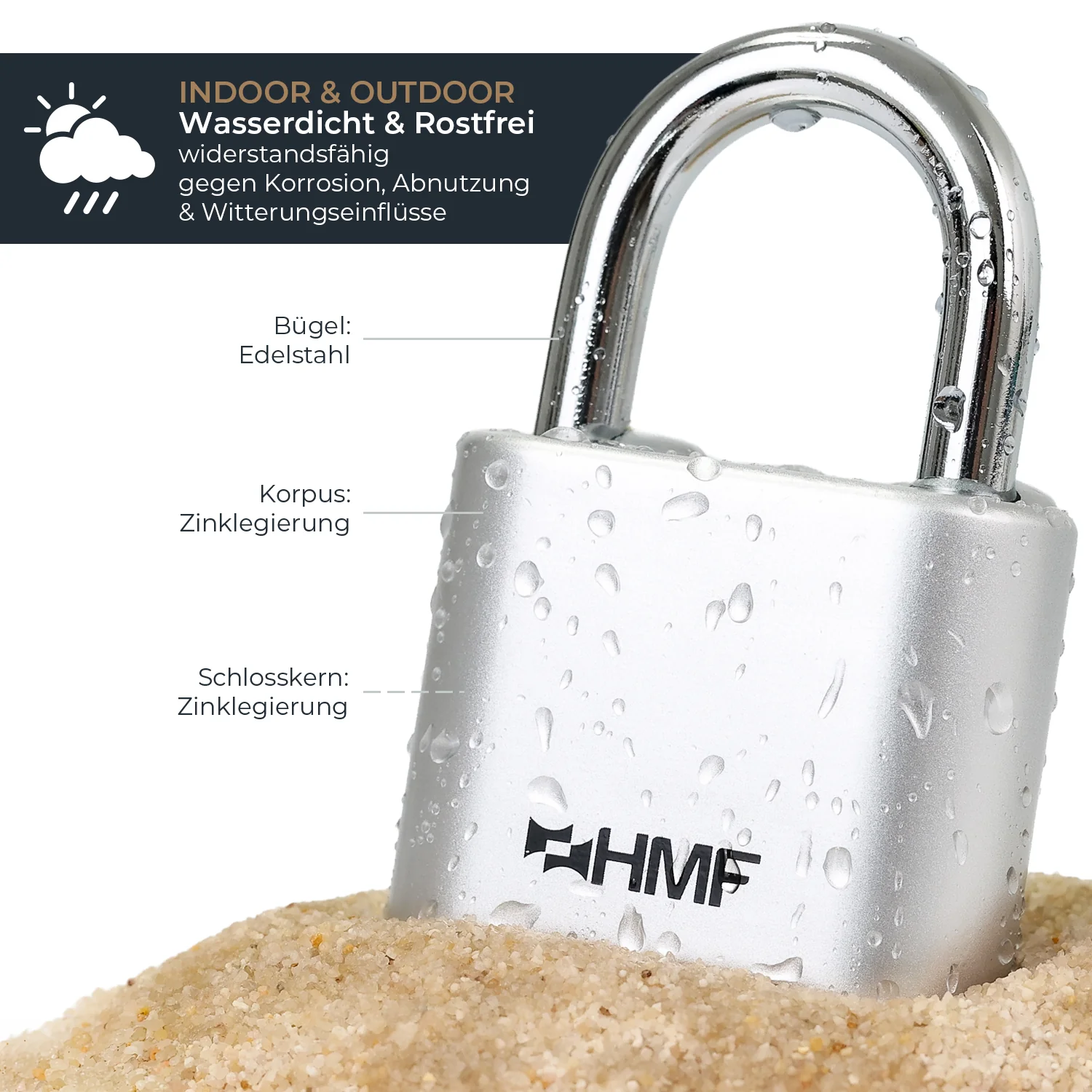 Zahlenschloss Vorhängeschloss, robustes Schloss mit 4-stelligem Zahlencode - Image 12