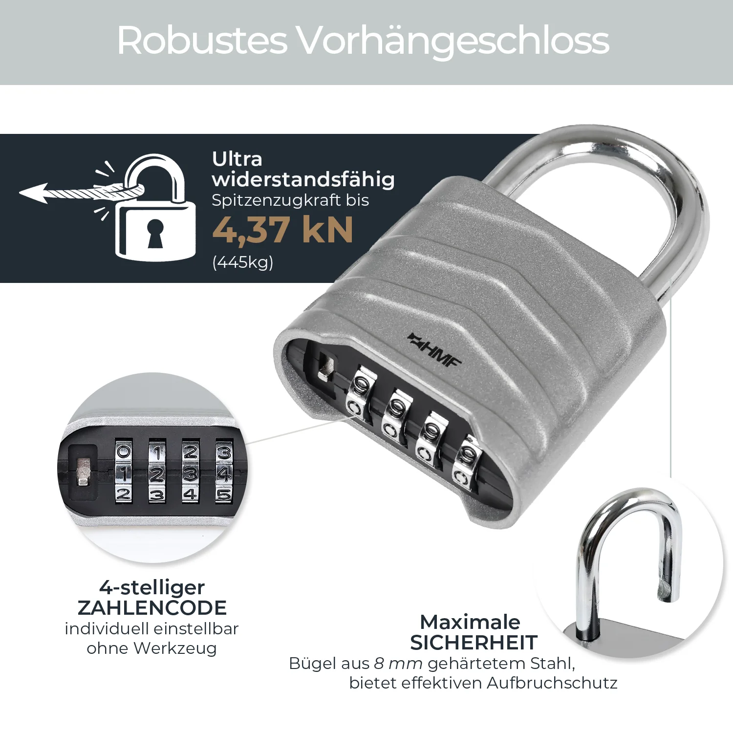 Zahlenschloss Vorhängeschloss, robustes Schloss mit 4-stelligem Zahlencode - Image 29