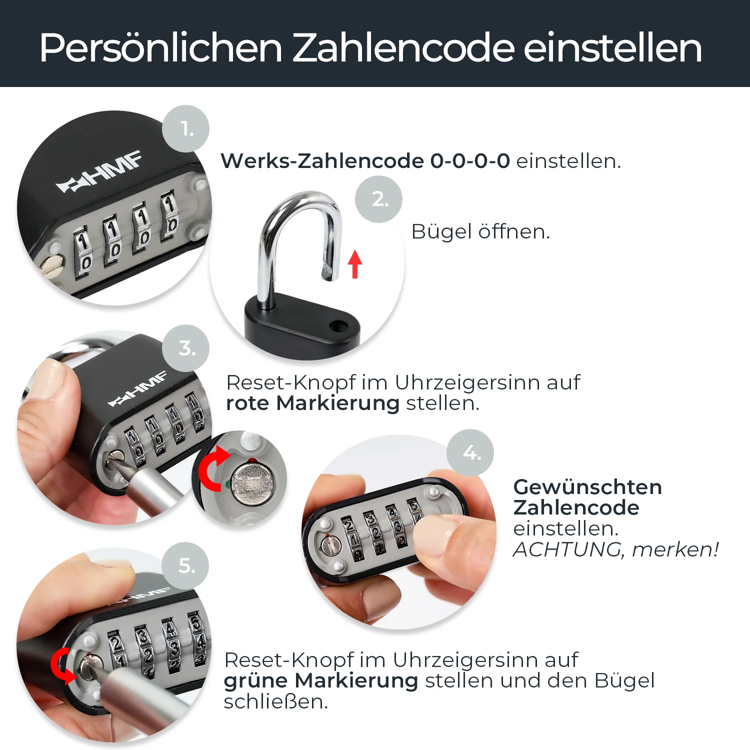 Zahlenschloss Vorhängeschloss, robustes Schloss mit 4-stelligem Zahlencode - Image 6